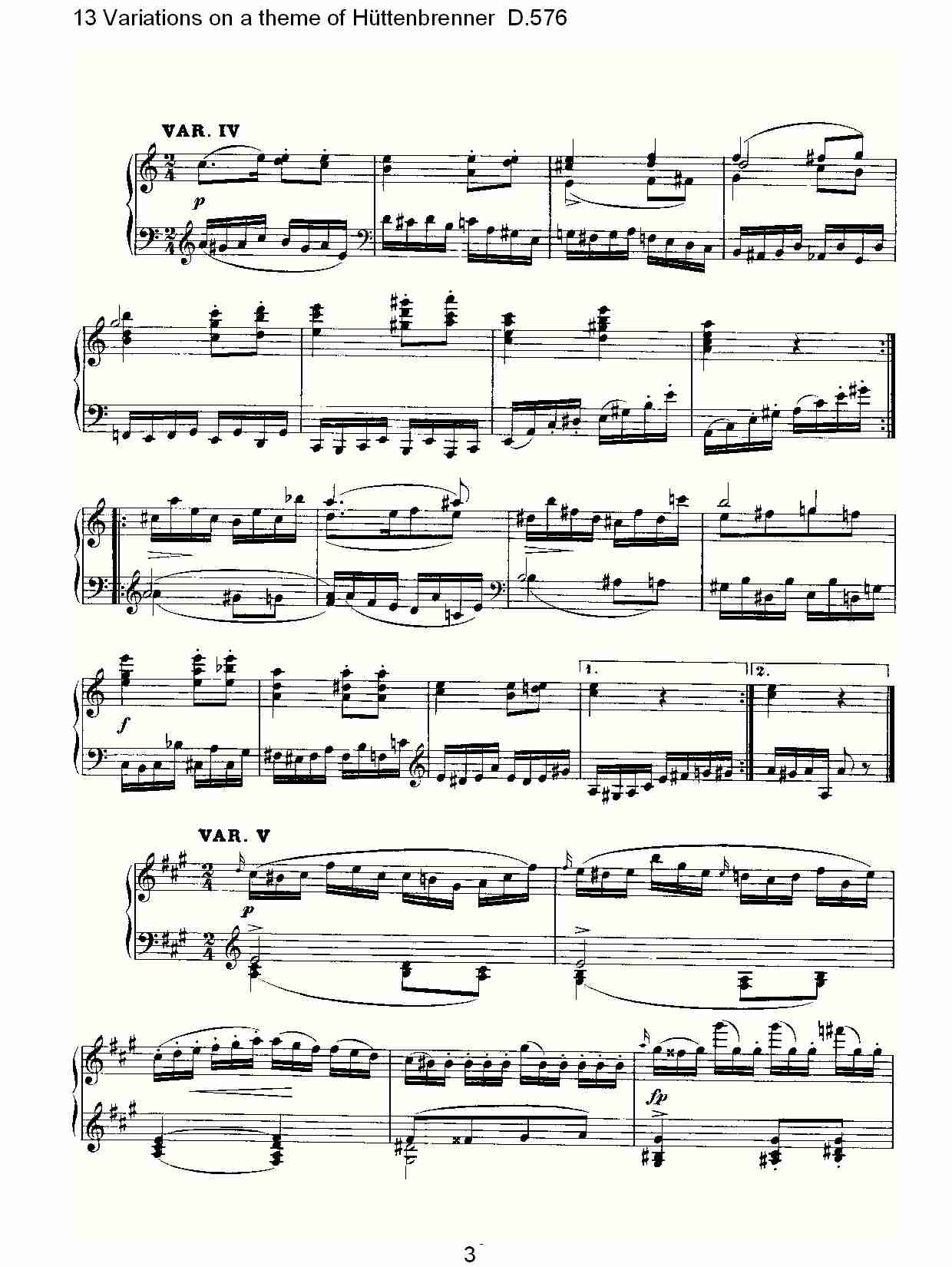 Hüttenbrenner主题13变奏曲D.576（一）总谱（图3）