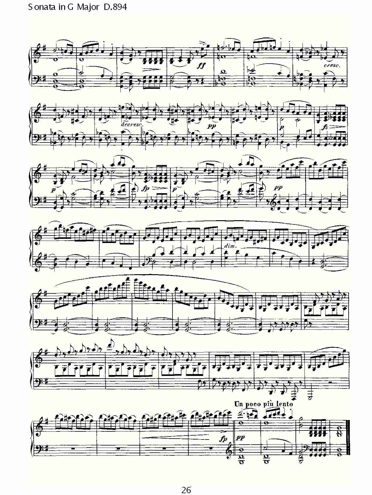 Sonata in G Major D.894 G大调奏鸣曲D.894（六）总谱（图1）