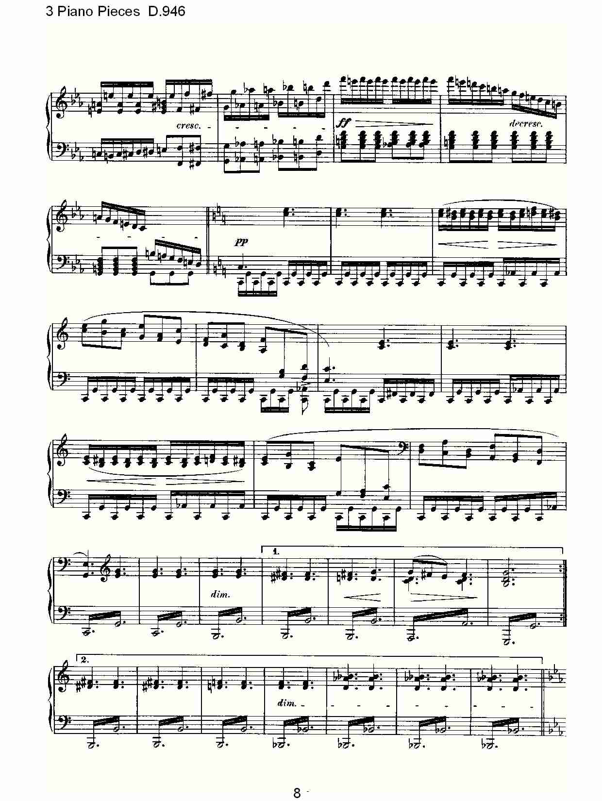 3 Piano Pieces D.946   钢琴三联奏D.946（二）总谱（图3）