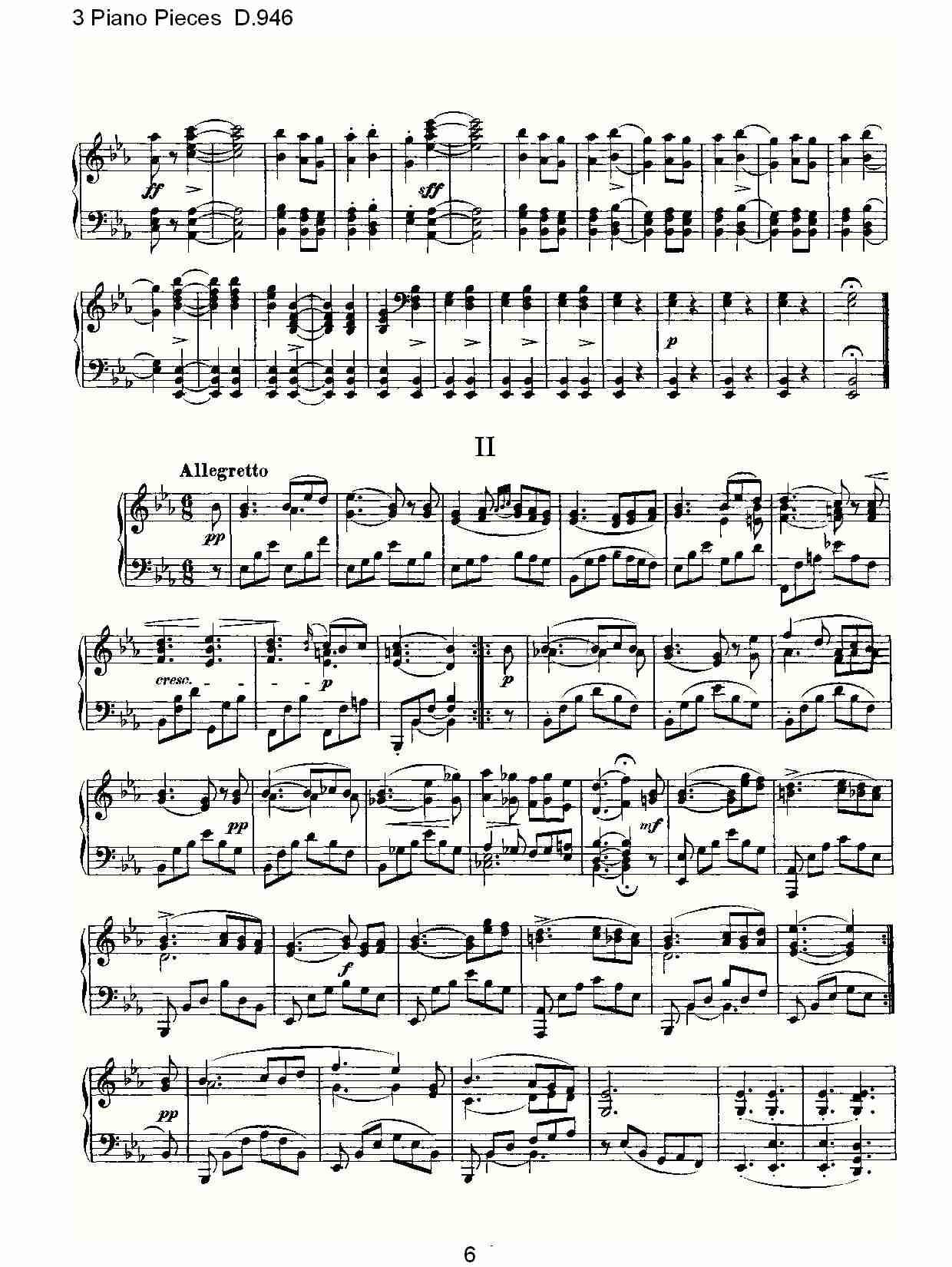 3 Piano Pieces D.946   钢琴三联奏D.946（二）总谱（图1）