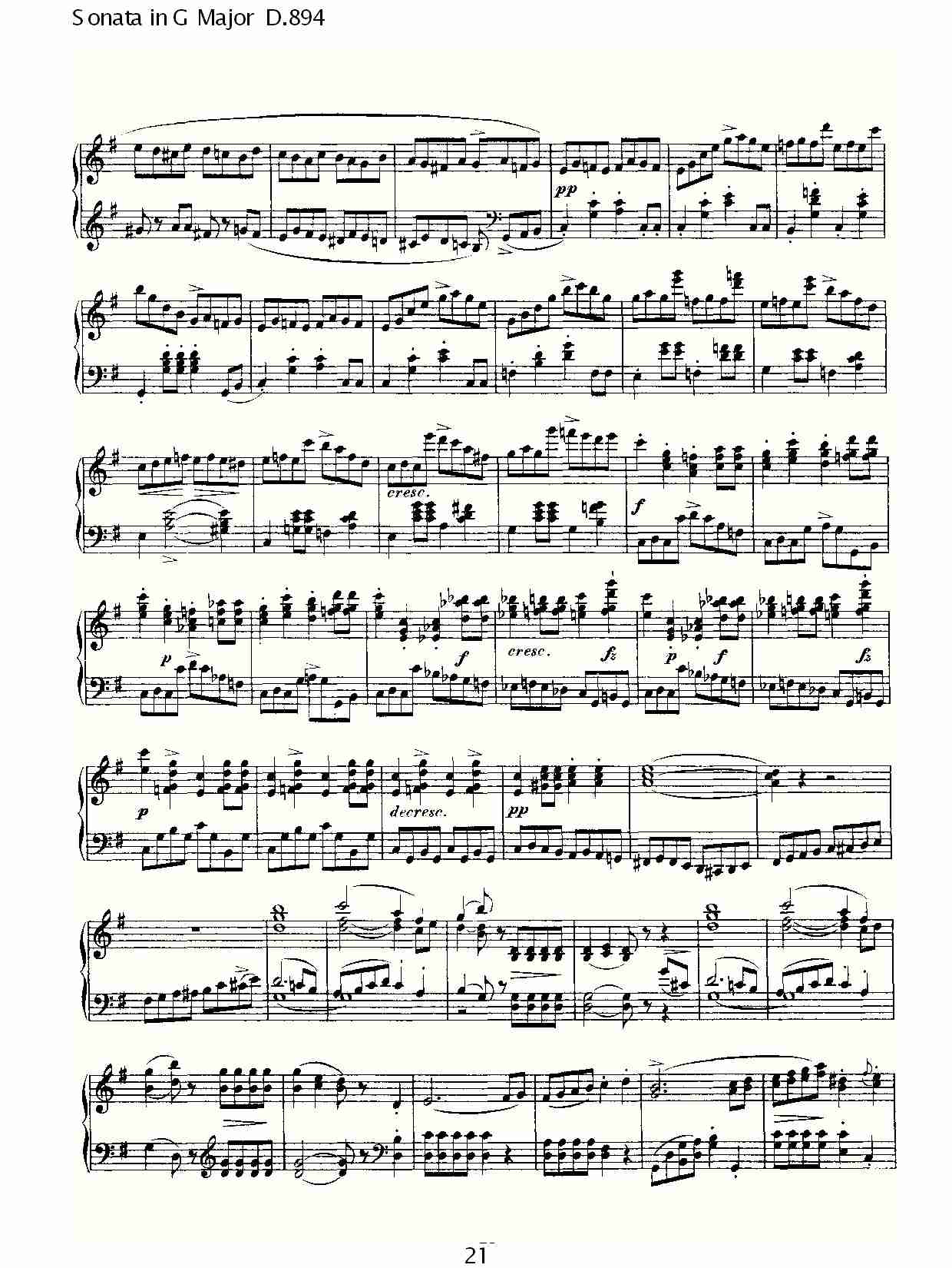 Sonata in G Major D.894 G大调奏鸣曲D.894（五）总谱（图1）