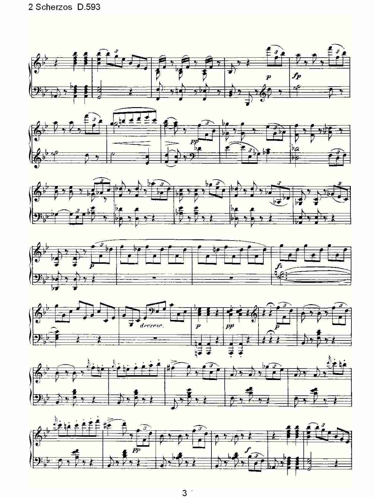 2 Scherzos D.593   谐谑曲二D.593（一）总谱（图3）