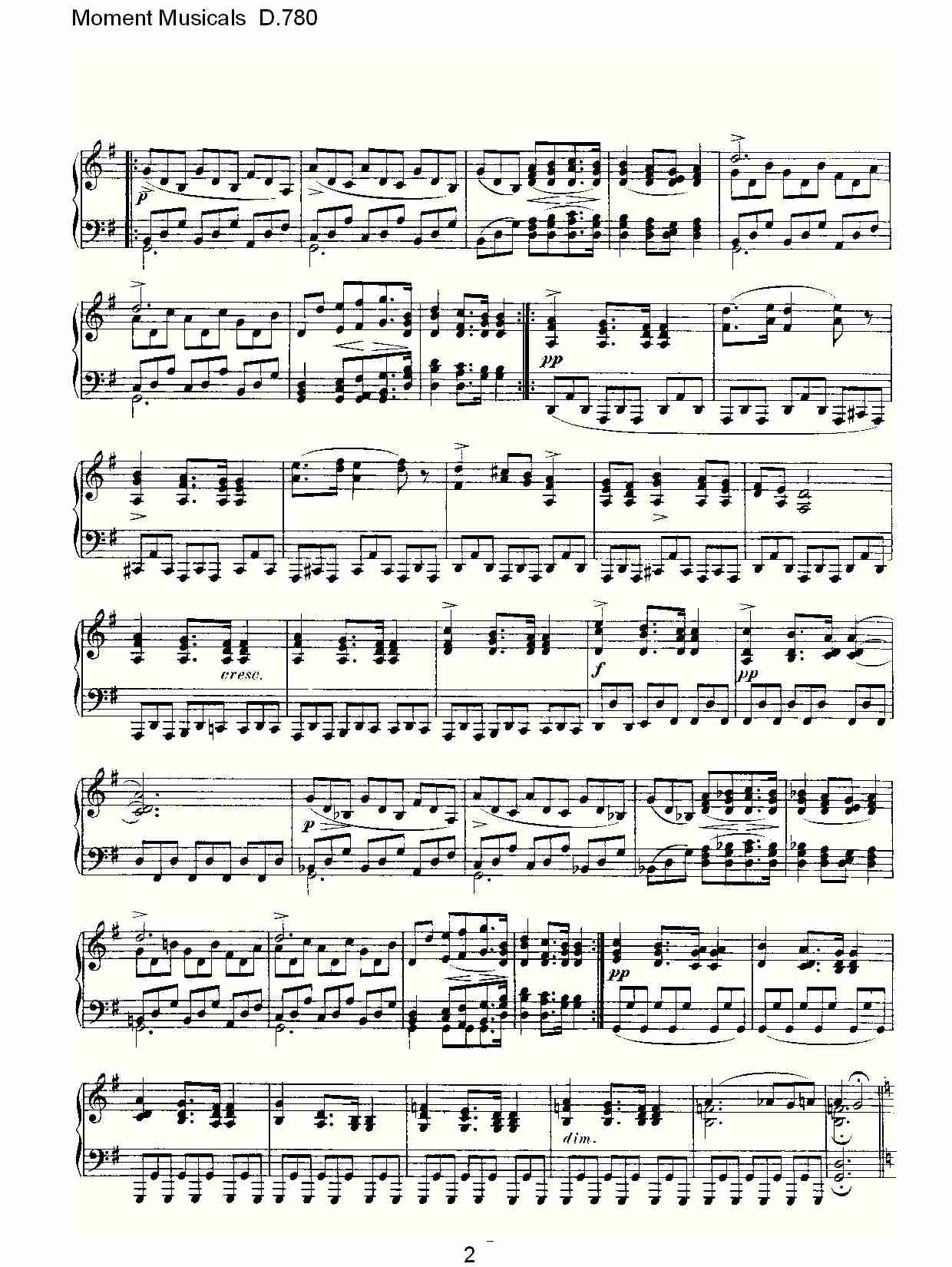 Moment Musicals D.780（一）总谱（图2）