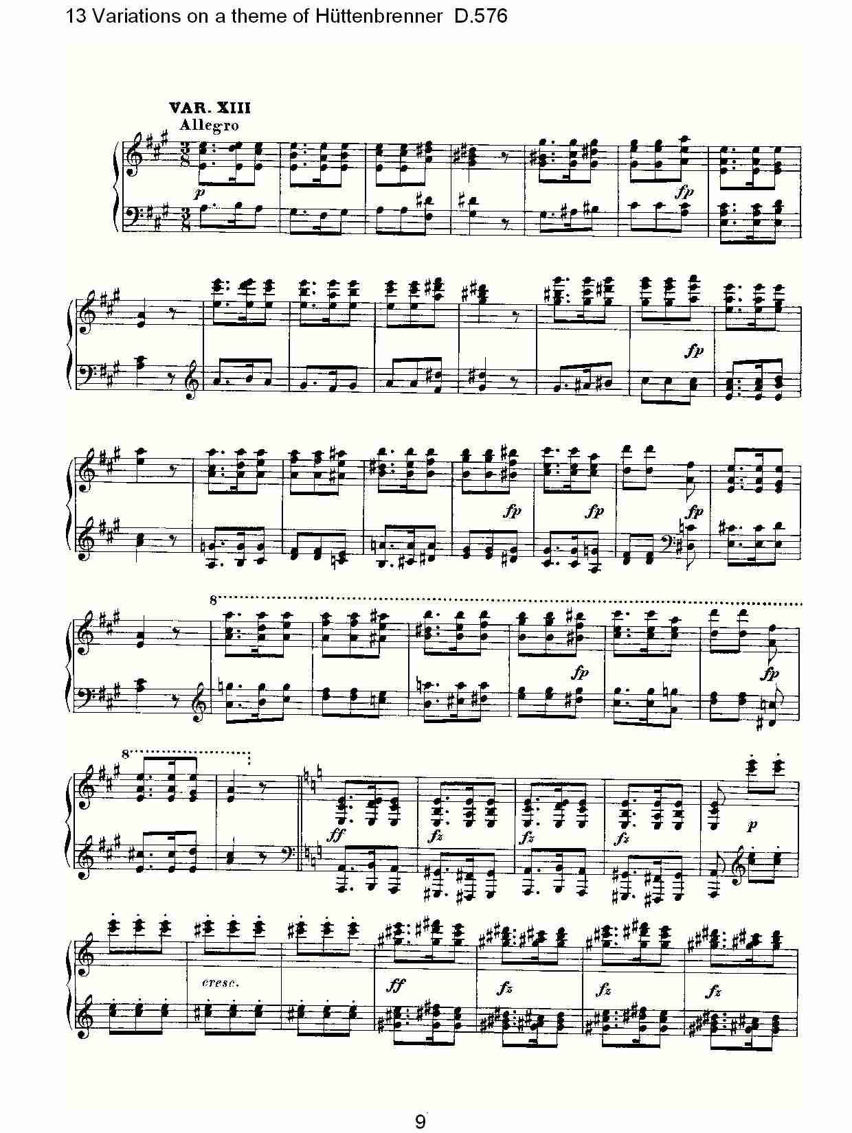 Hüttenbrenner主题13变奏曲D.576（二）总谱（图4）