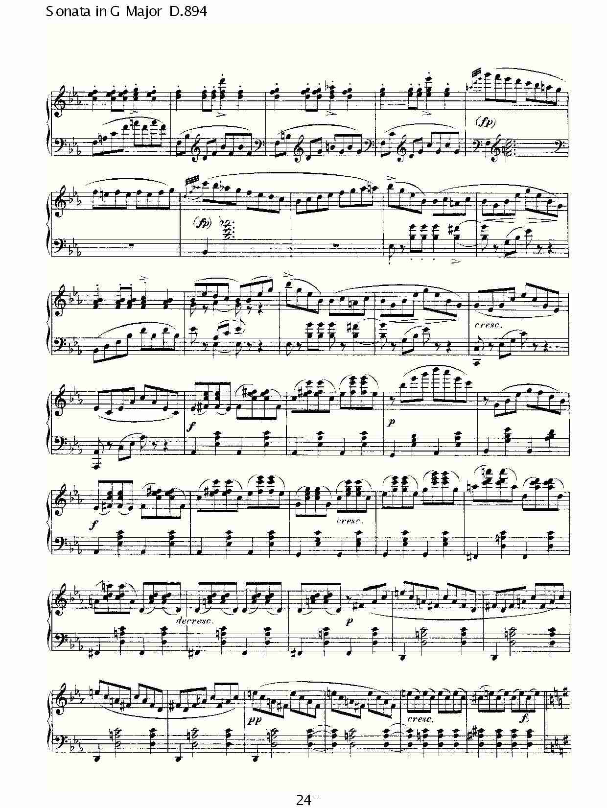 Sonata in G Major D.894 G大调奏鸣曲D.894（五）总谱（图4）
