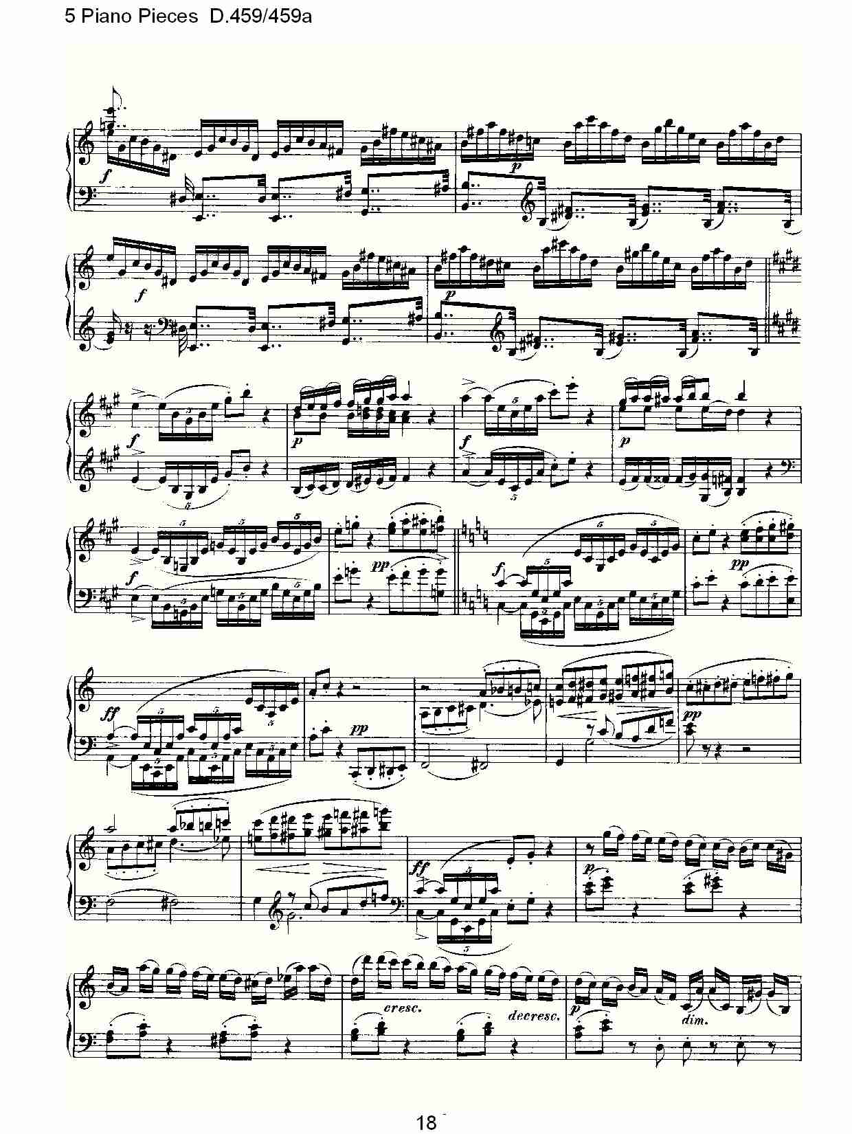 5 Piano Pieces D.459/459a    钢琴五联奏D.459/459a（四）总谱（图3）
