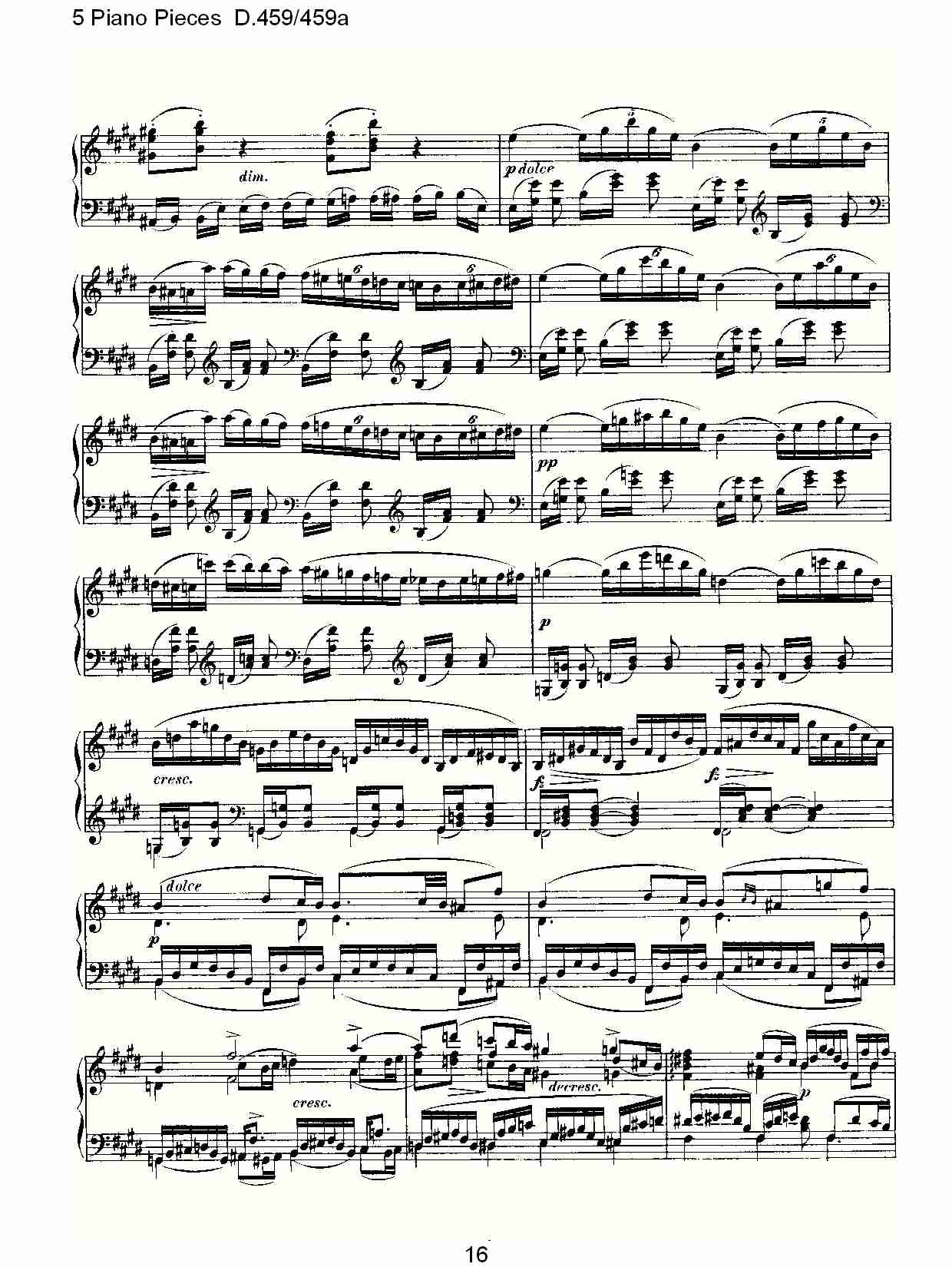 5 Piano Pieces D.459/459a    钢琴五联奏D.459/459a（四）总谱（图1）