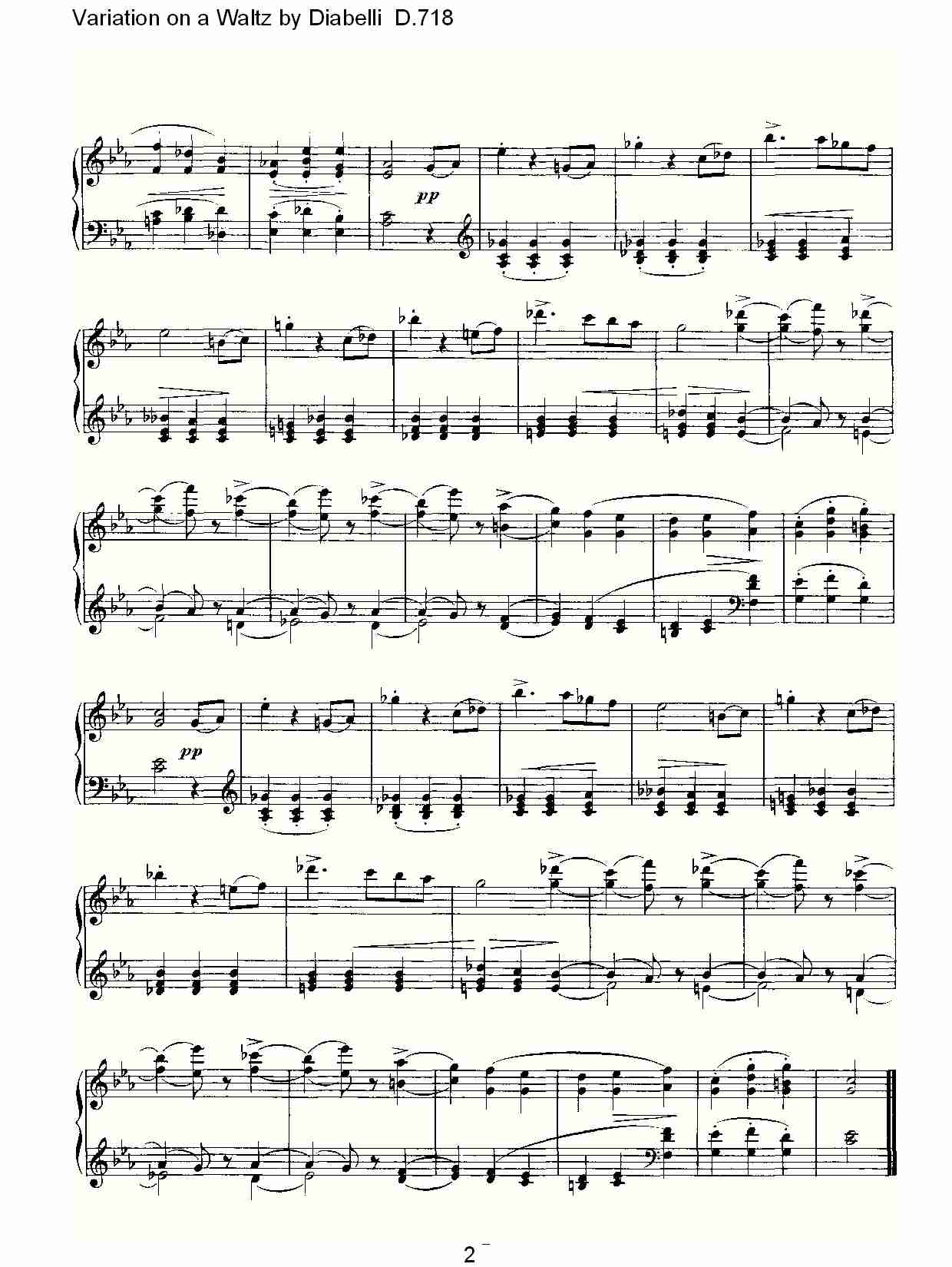 Diabelli华尔兹舞曲变奏曲D.718总谱（图2）