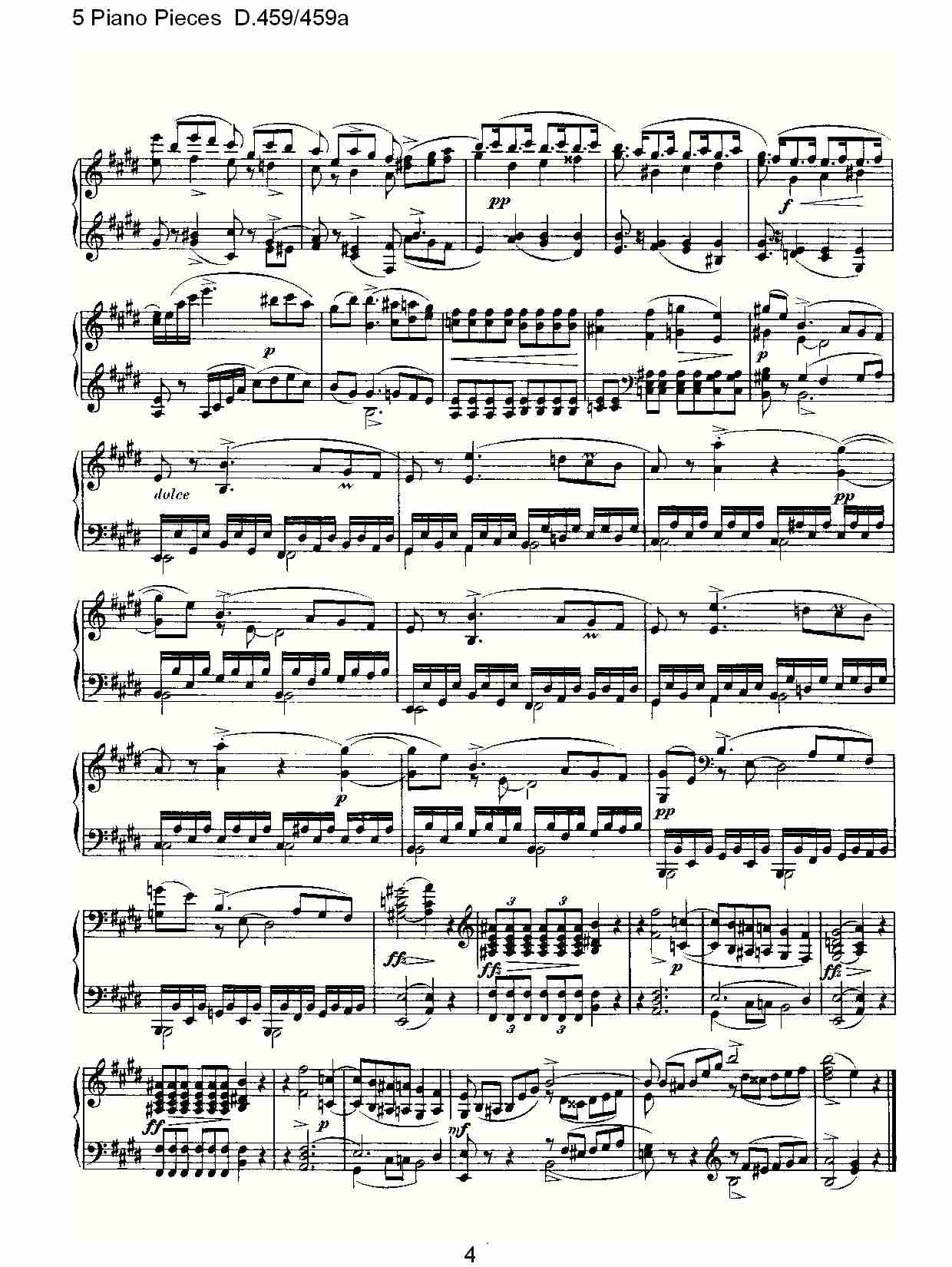 5 Piano Pieces D.459/459a    钢琴五联奏D.459/459a（一）总谱（图5）