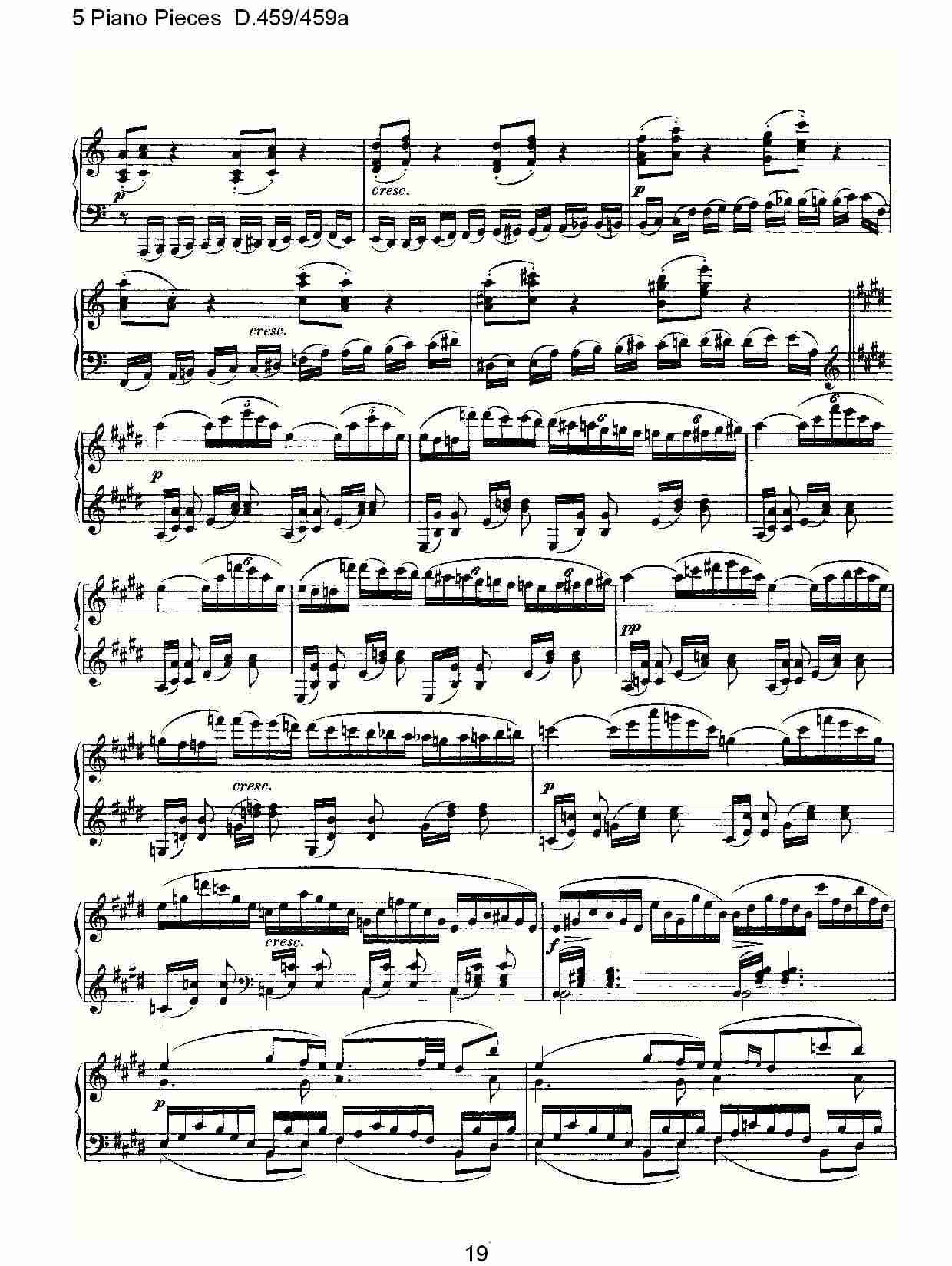 5 Piano Pieces D.459/459a    钢琴五联奏D.459/459a（四）总谱（图4）