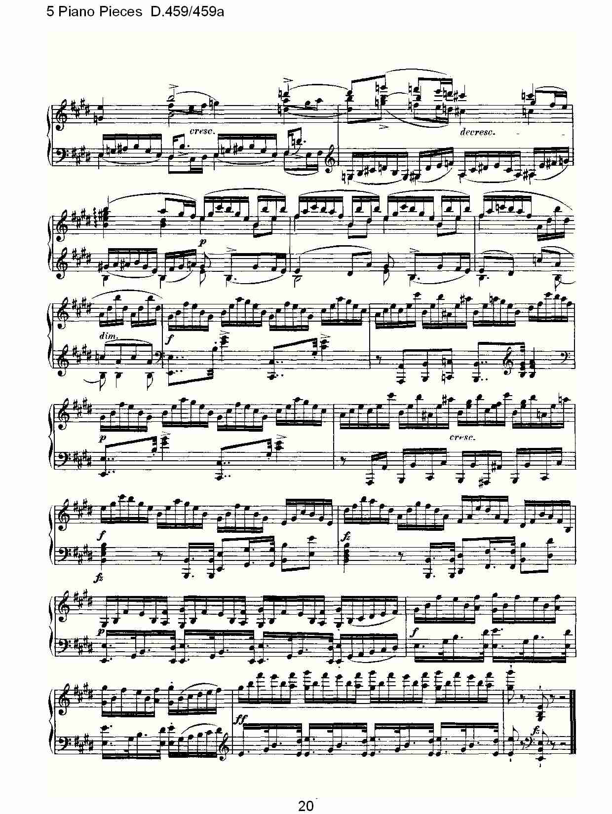 5 Piano Pieces D.459/459a    钢琴五联奏D.459/459a（四）总谱（图5）