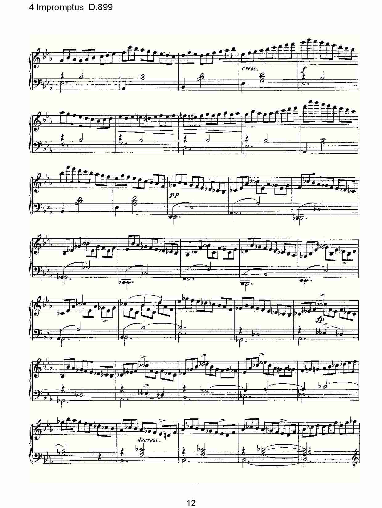 4 Impromptus D.899  4人即兴演奏D.899（三）总谱（图2）