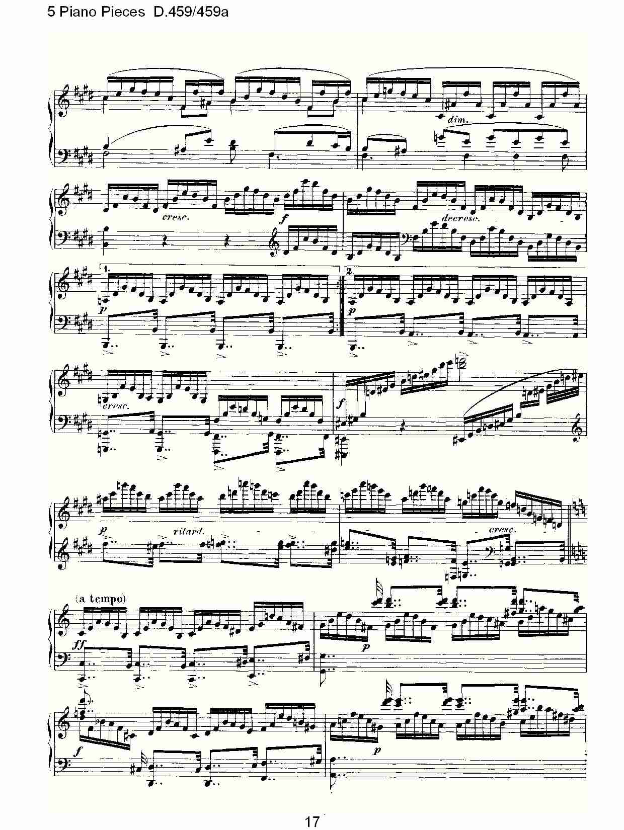 5 Piano Pieces D.459/459a    钢琴五联奏D.459/459a（四）总谱（图2）