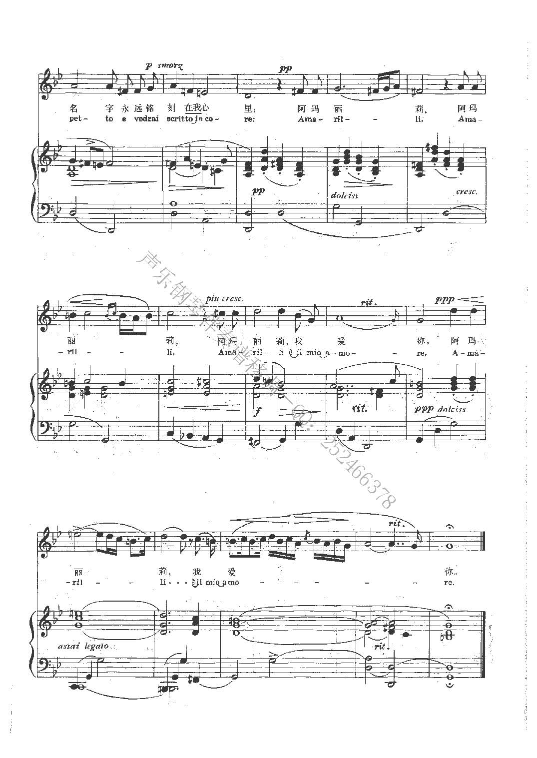 阿玛丽莉 钢琴伴奏谱总谱（图3）