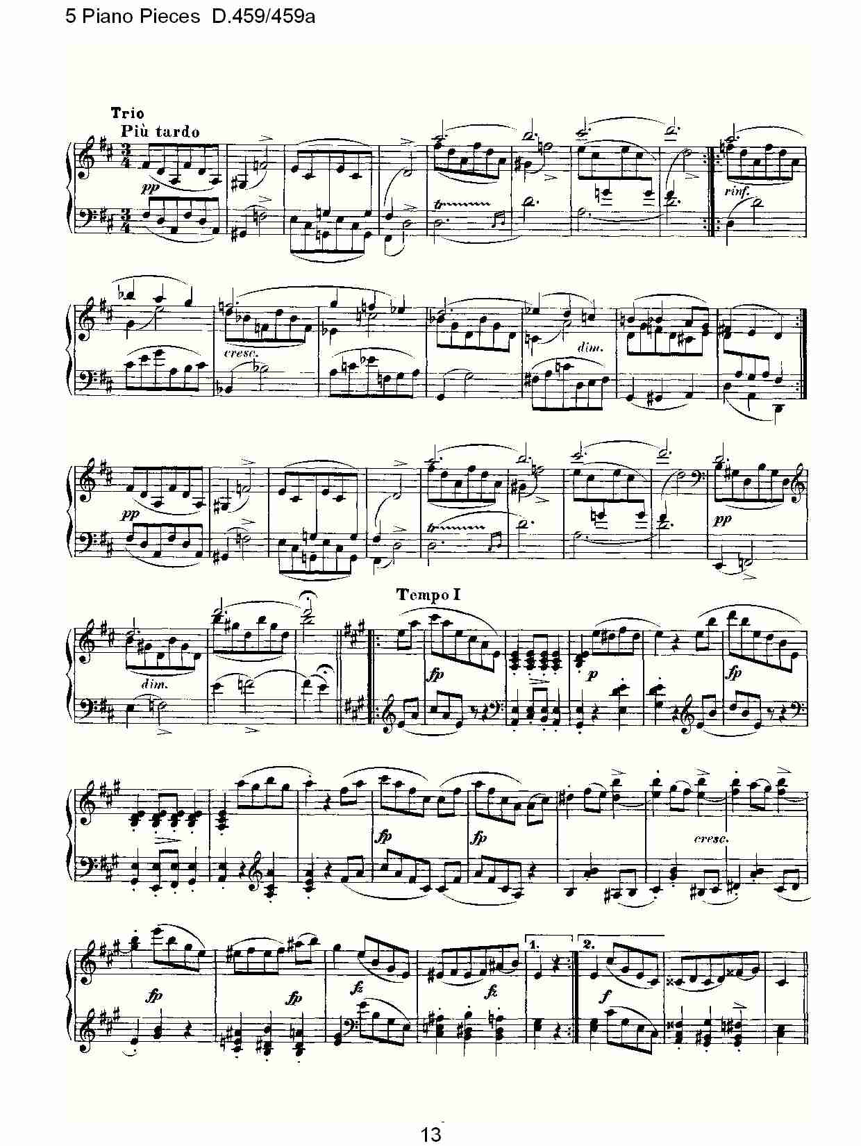5 Piano Pieces D.459/459a    钢琴五联奏D.459/459a（三）总谱（图3）