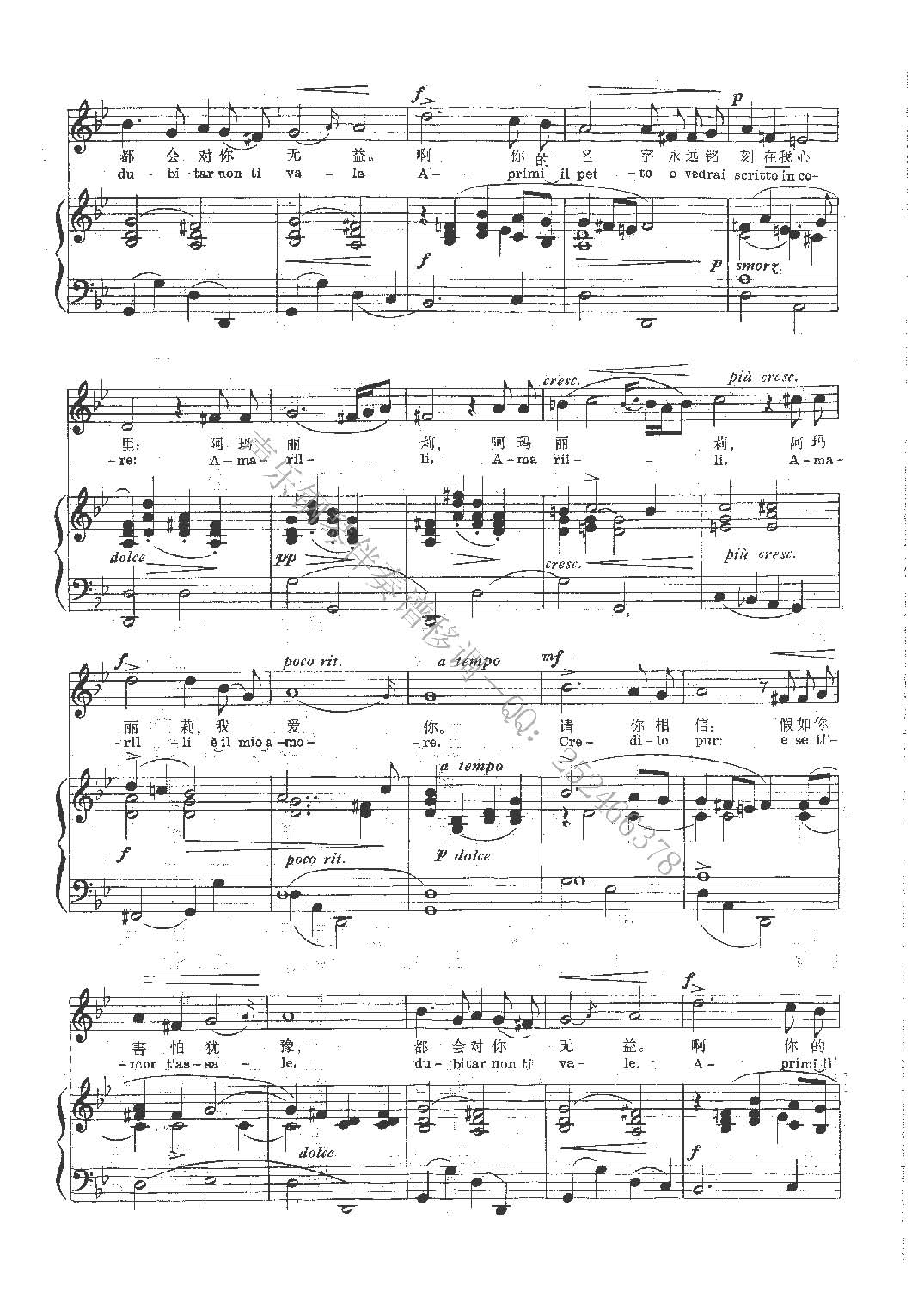阿玛丽莉 钢琴伴奏谱总谱（图2）