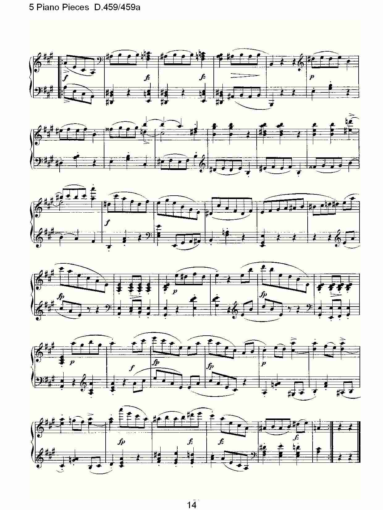 5 Piano Pieces D.459/459a    钢琴五联奏D.459/459a（三）总谱（图4）