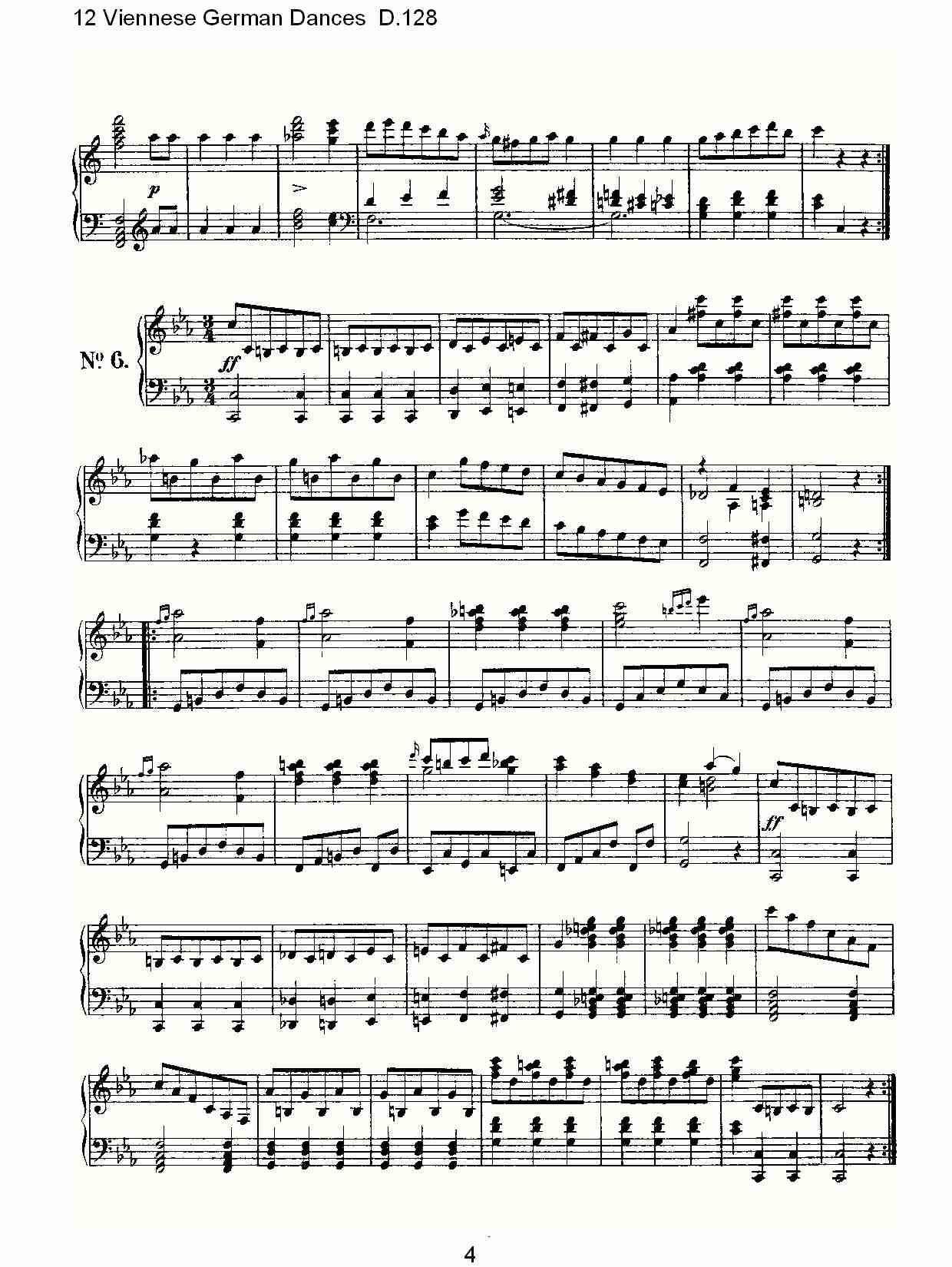 12德国维也纳舞曲D.128（一）总谱（图4）