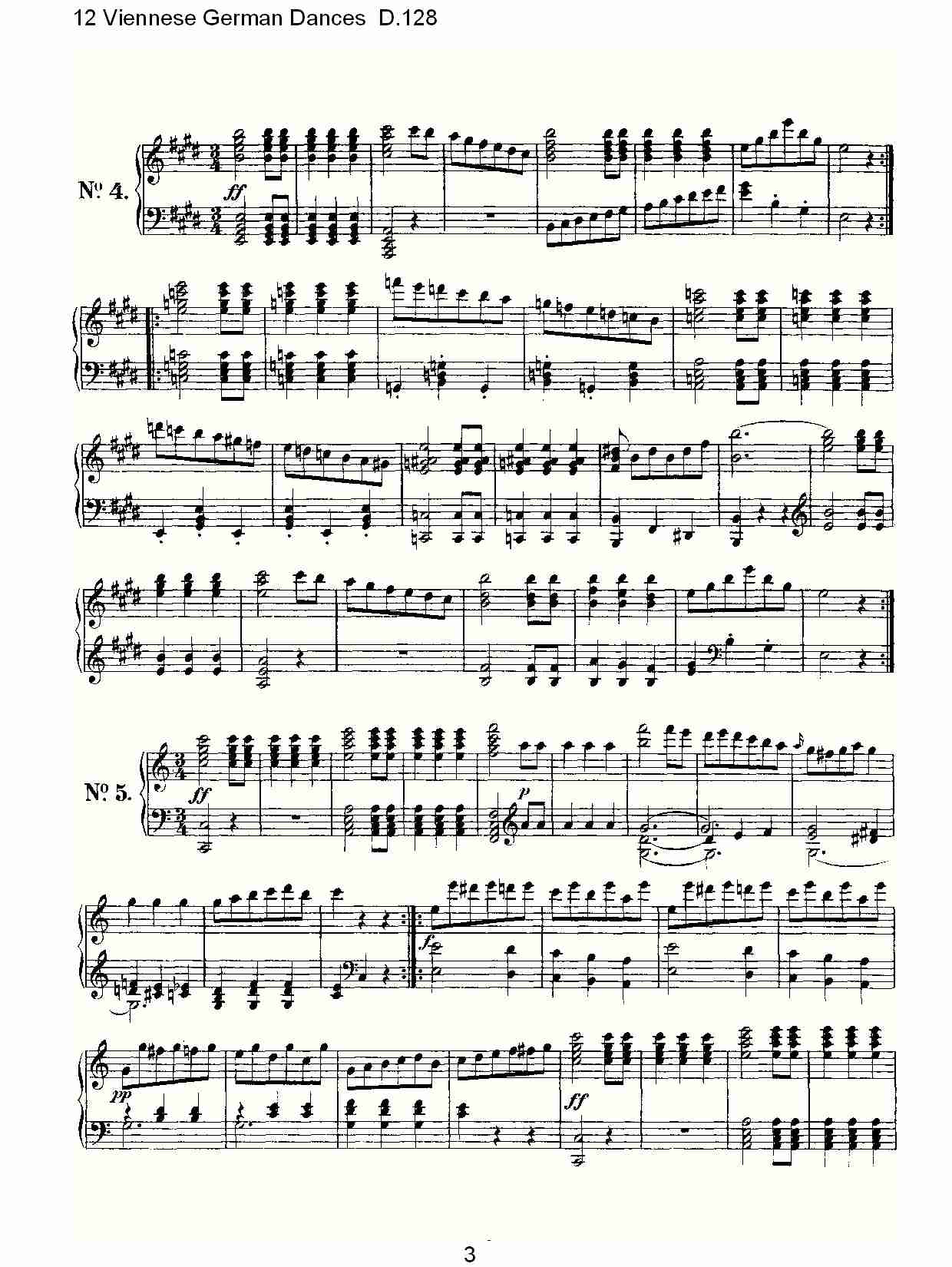 12德国维也纳舞曲D.128（一）总谱（图3）