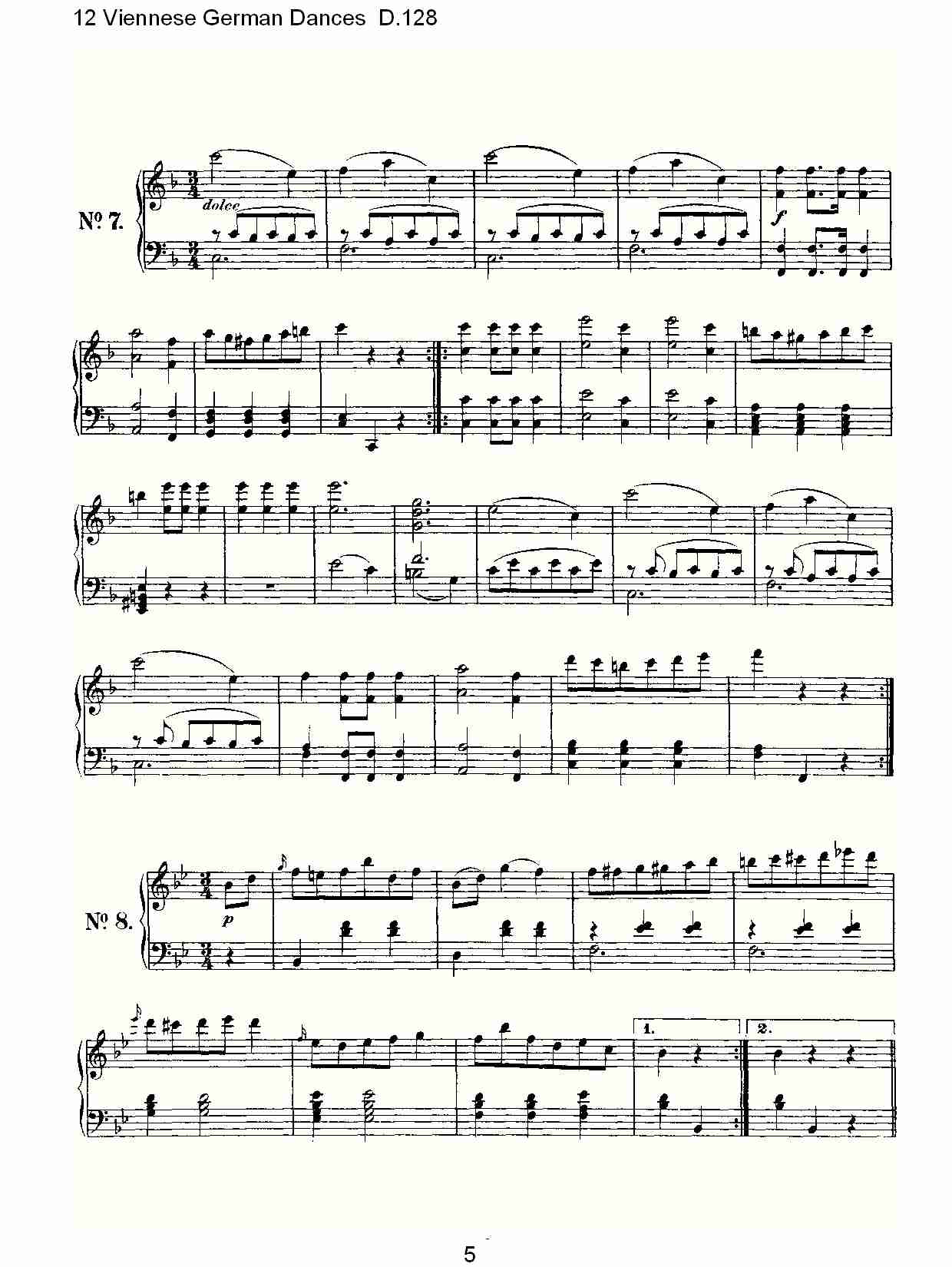 12德国维也纳舞曲D.128（一）总谱（图5）