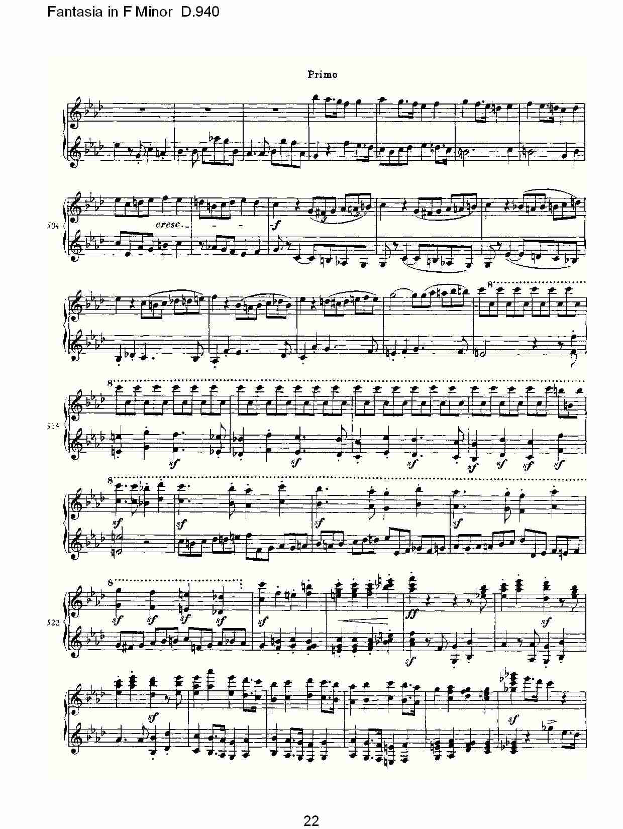 Fantasia in F Minor D.940  F小调幻想曲D.940（五）总谱（图2）