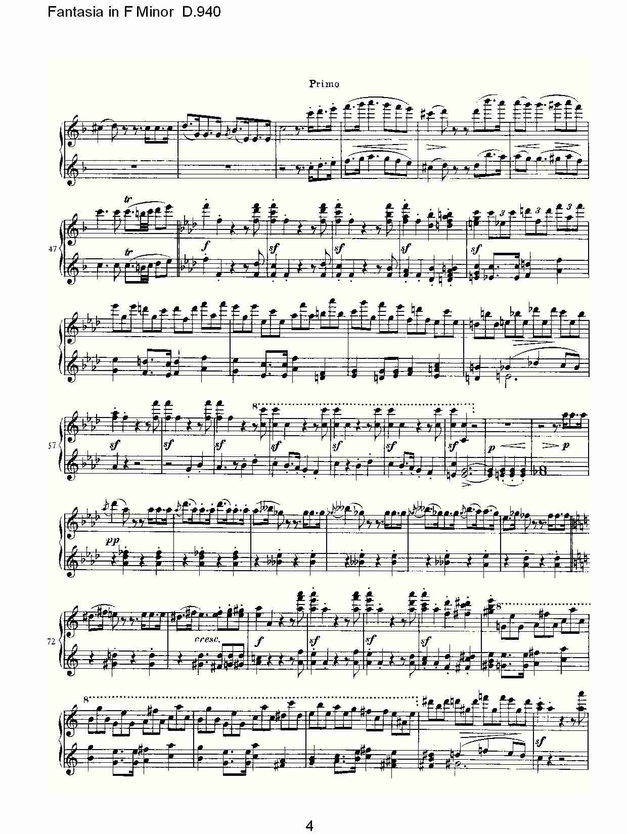 Fantasia in F Minor D.940  F小调幻想曲D.940（一）总谱（图4）