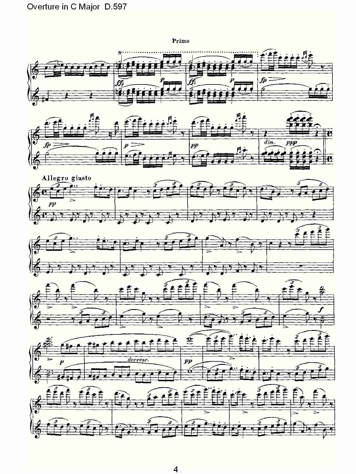 Overture in C Major D.597  Ｃ大调序曲 D.597（一）总谱（图4）