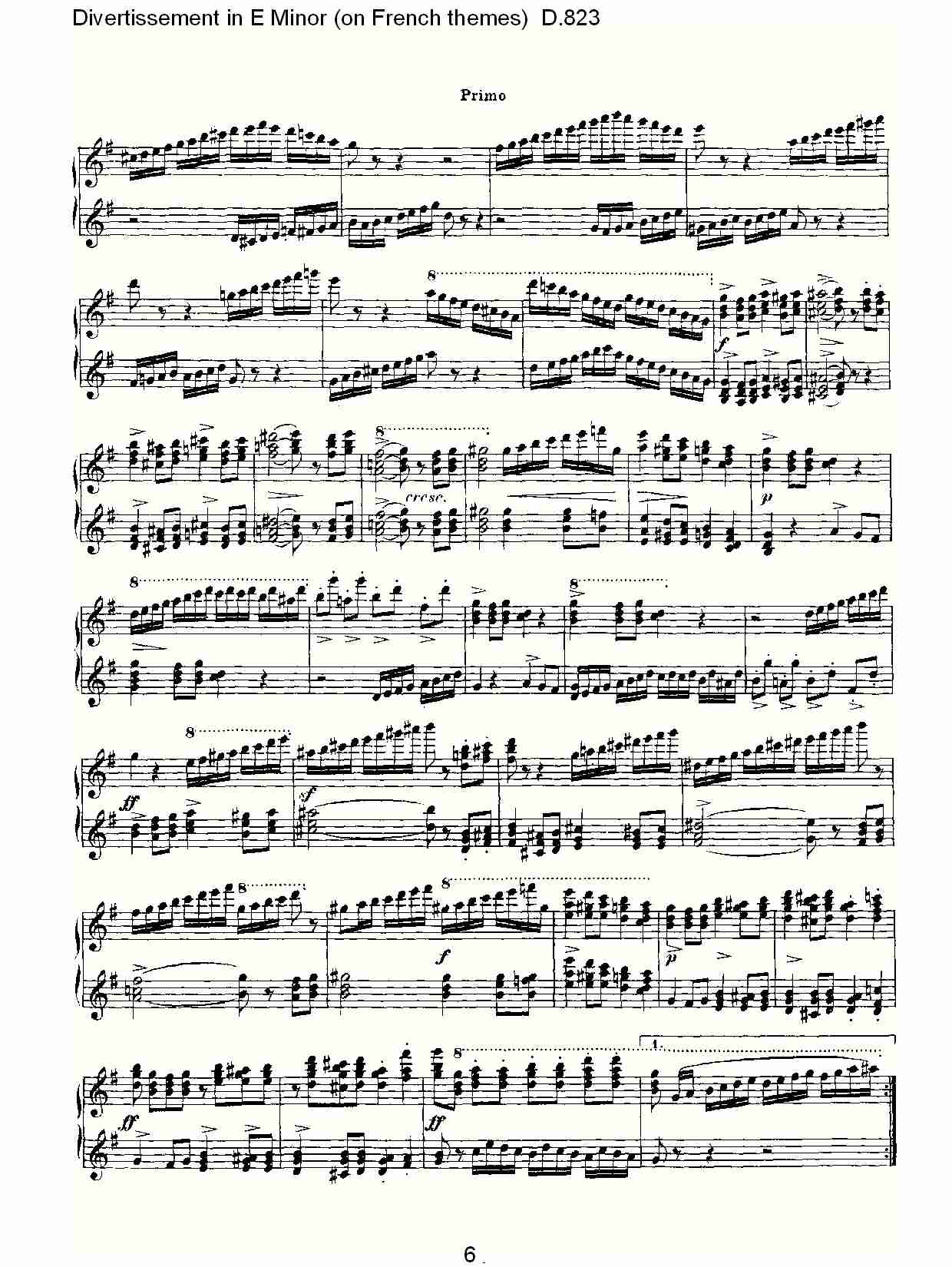 E小调嬉戏曲（法国主题）D.823（二）总谱（图1）