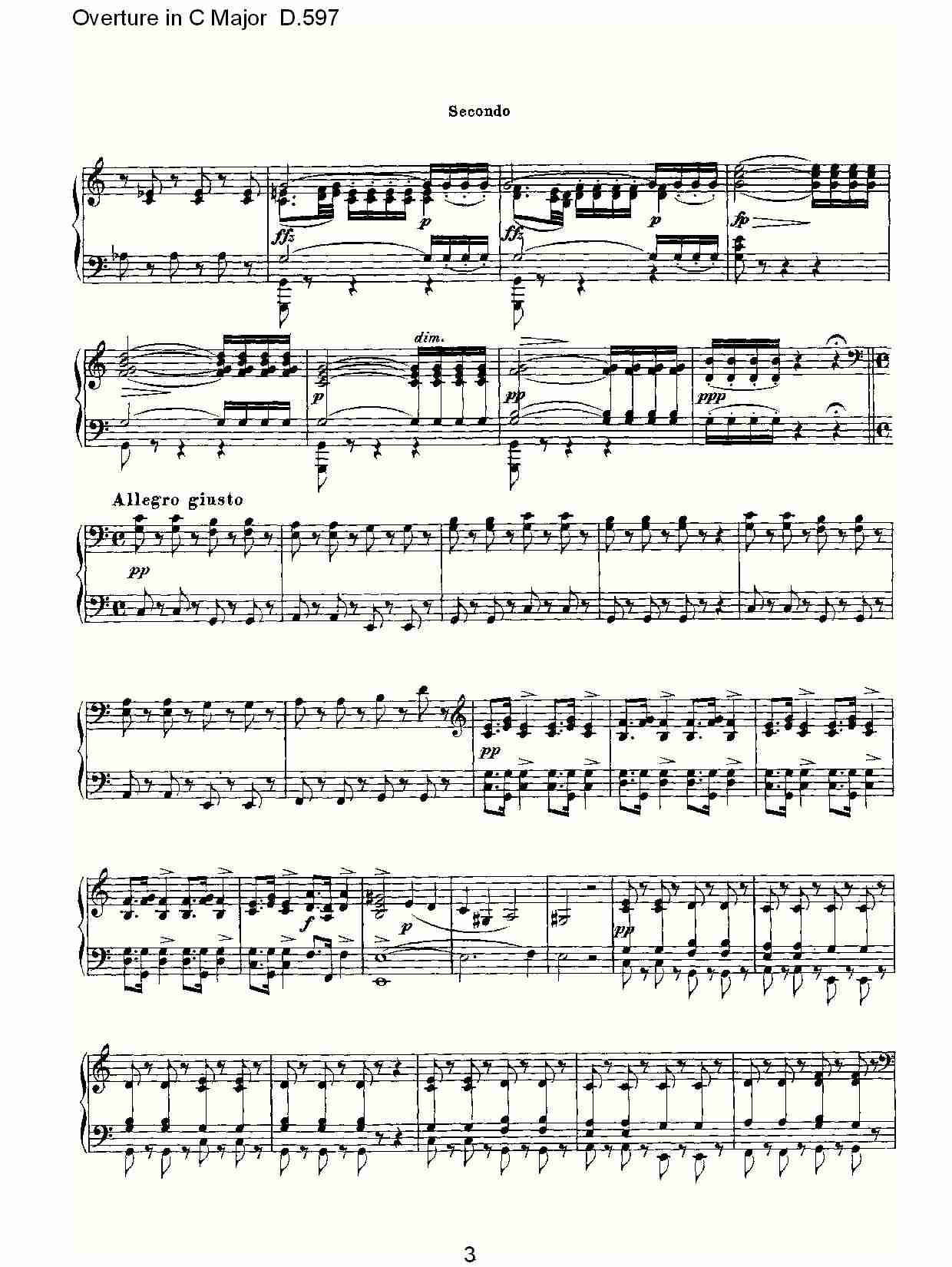 Overture in C Major D.597  Ｃ大调序曲 D.597（一）总谱（图3）