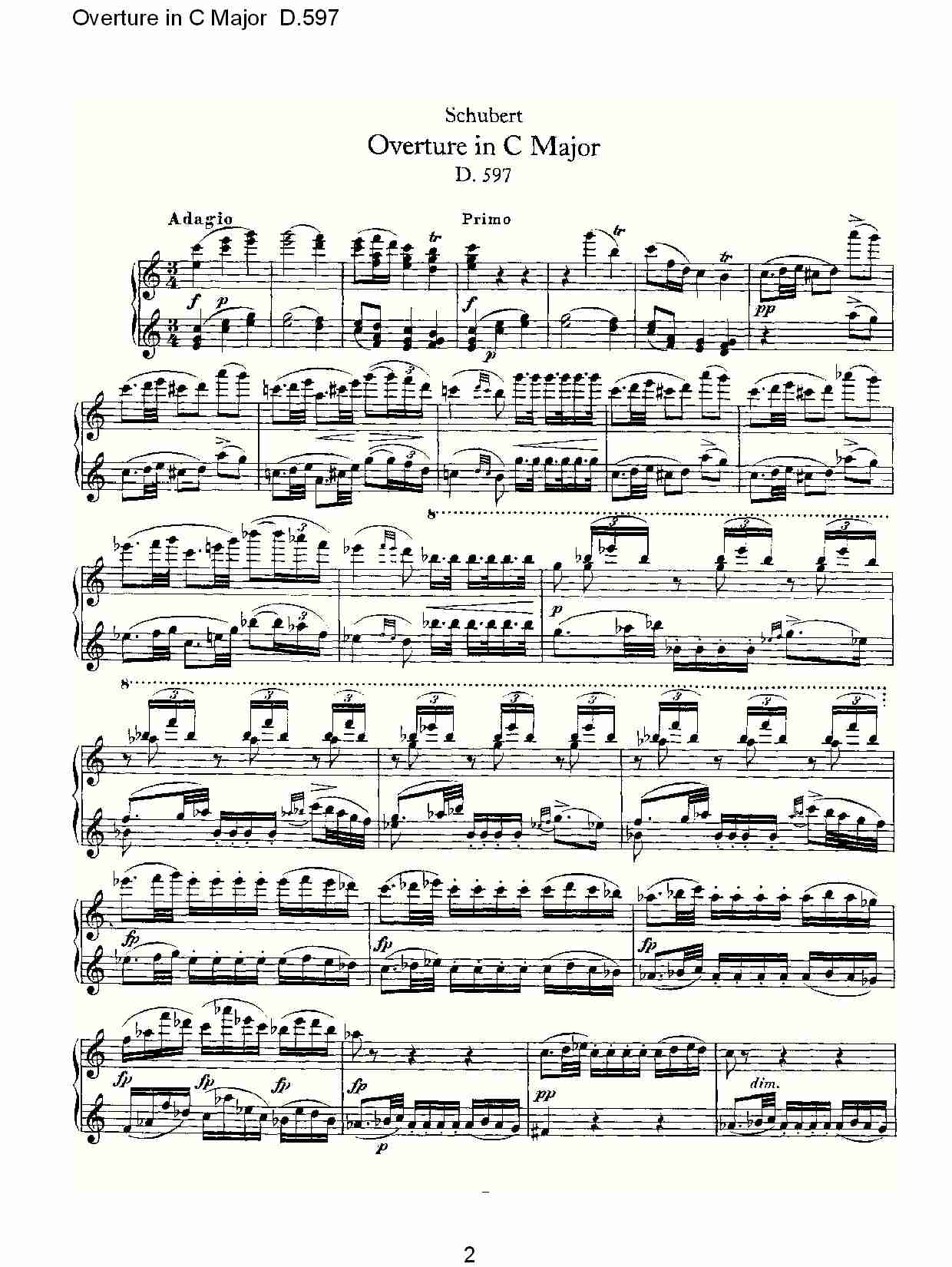 Overture in C Major D.597  Ｃ大调序曲 D.597（一）总谱（图2）