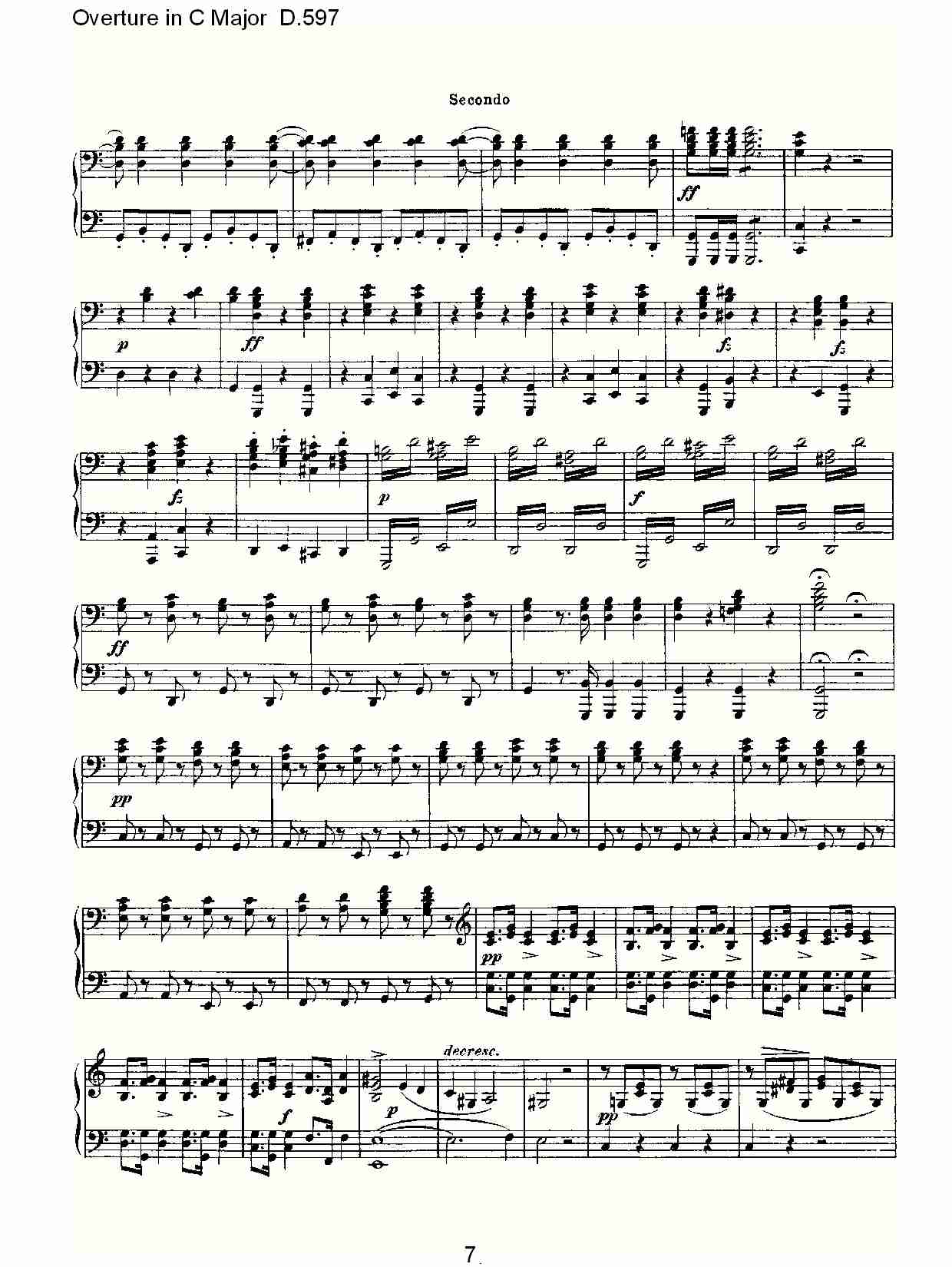 Overture in C Major D.597  Ｃ大调序曲 D.597（二）总谱（图2）