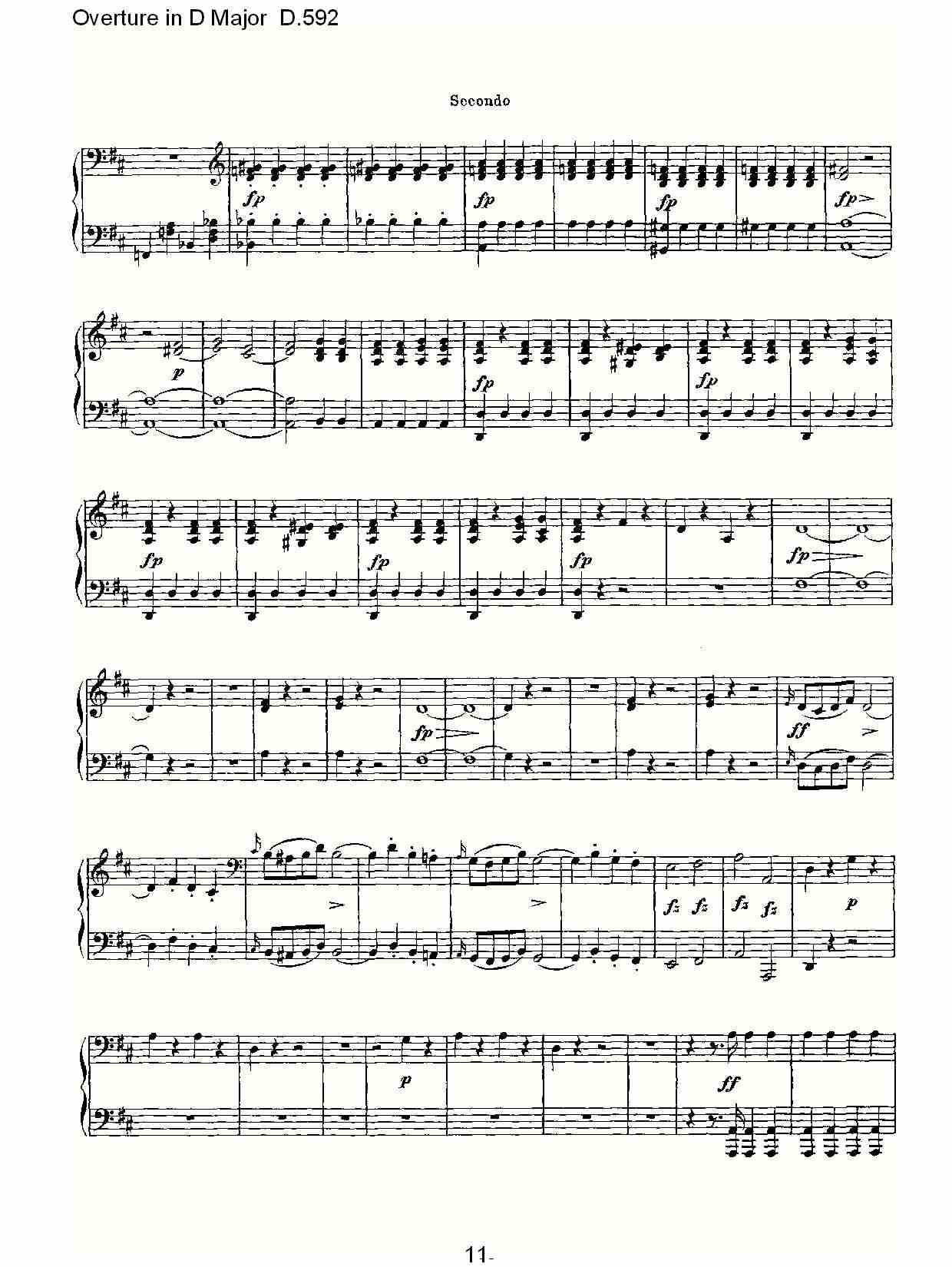 Overture in D Major D.592   Ｄ大调序曲 D.592（三）总谱（图1）