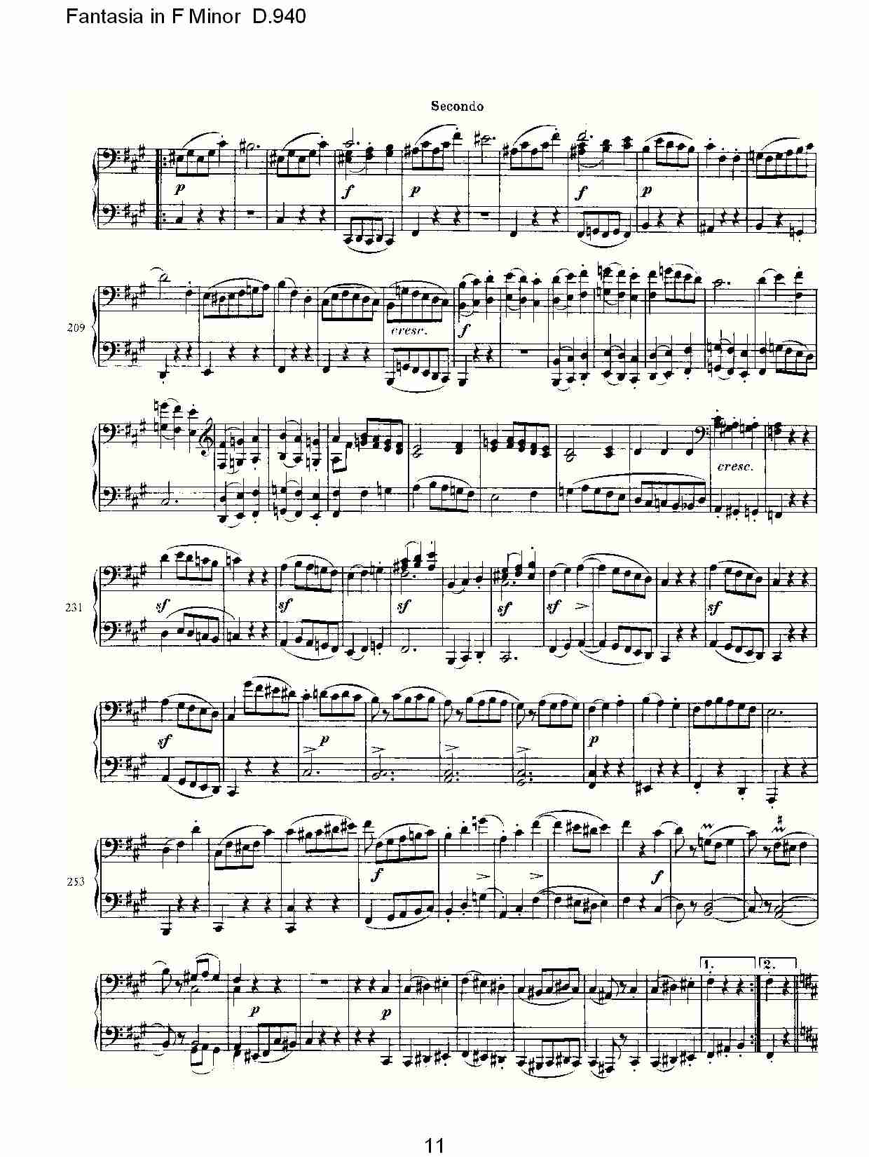 Fantasia in F Minor D.940  F小调幻想曲D.940（三）总谱（图1）
