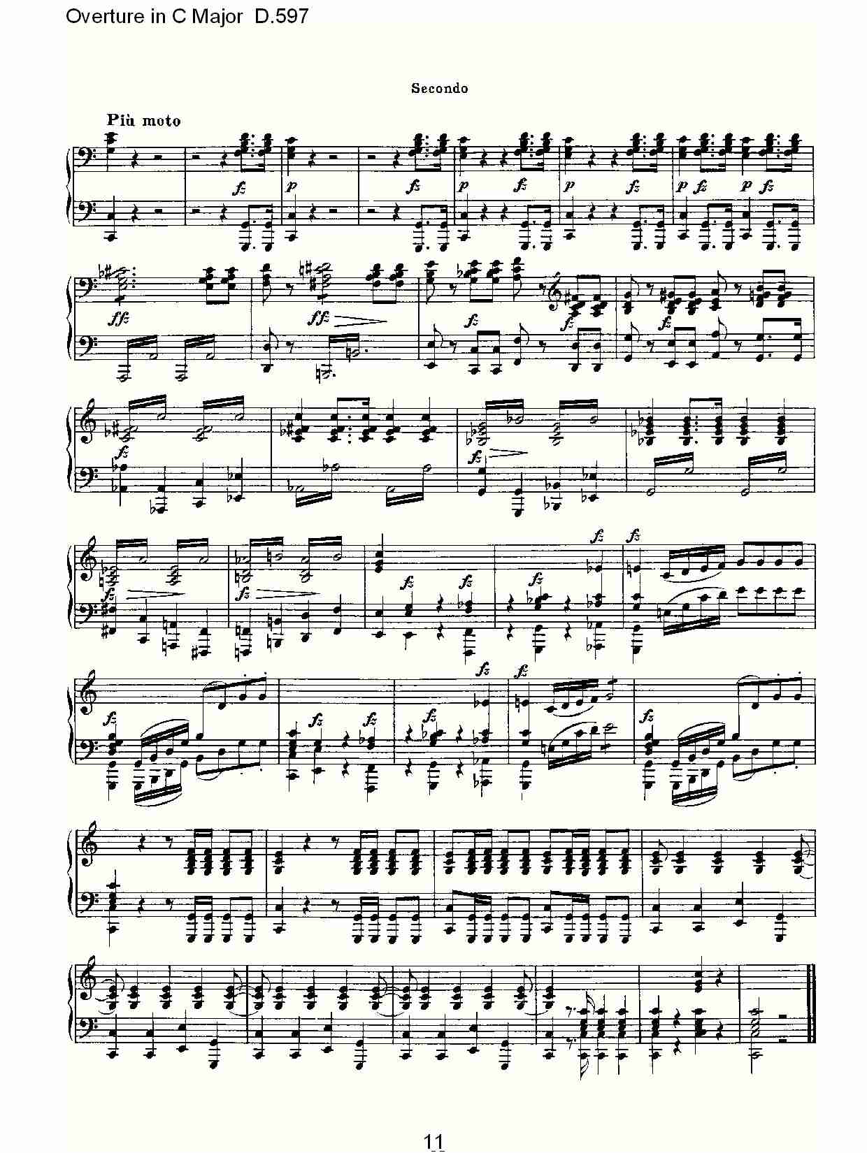 Overture in C Major D.597  Ｃ大调序曲 D.597（三）总谱（图1）