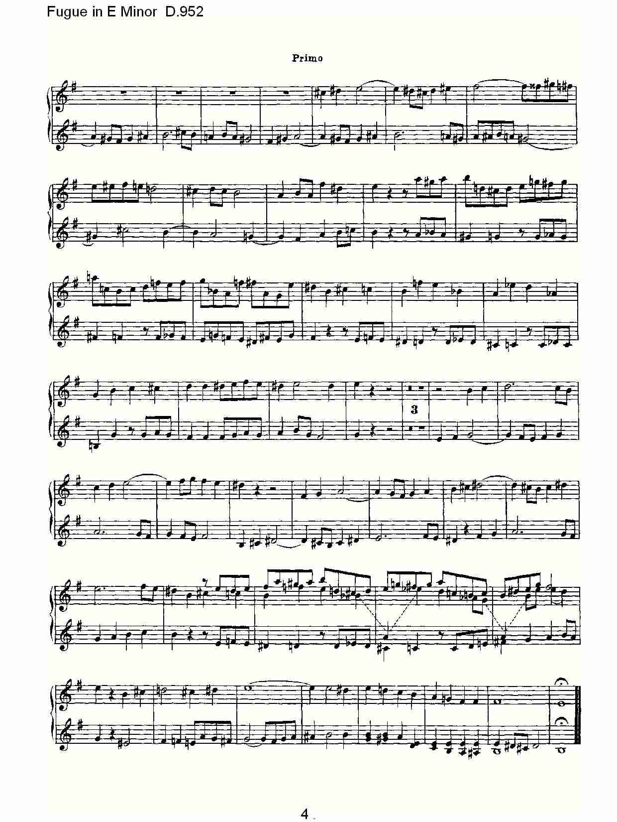 Fugue in E Minor D.952  E小调赋格曲D.952总谱（图4）
