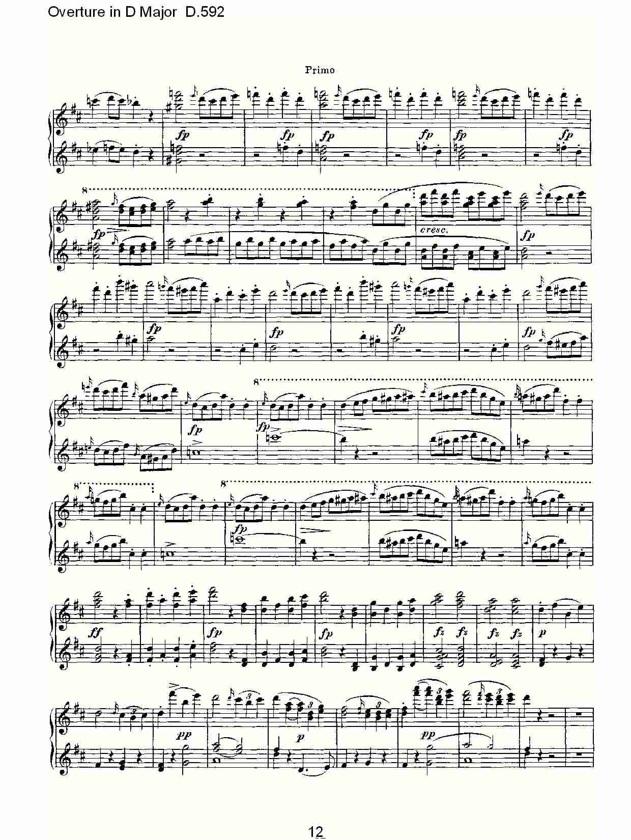 Overture in D Major D.592   Ｄ大调序曲 D.592（三）总谱（图2）
