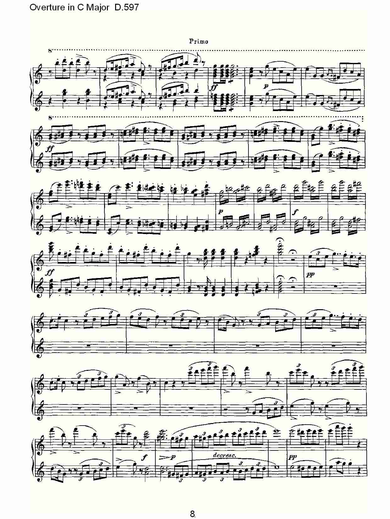 Overture in C Major D.597  Ｃ大调序曲 D.597（二）总谱（图3）