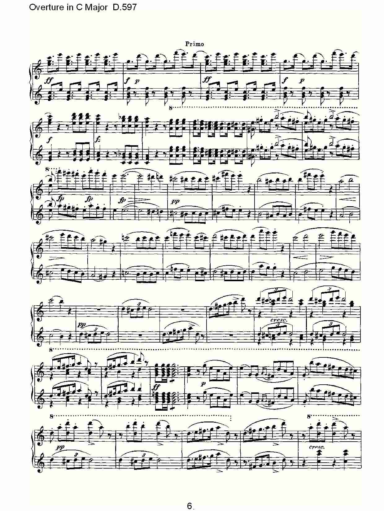 Overture in C Major D.597  Ｃ大调序曲 D.597（二）总谱（图1）