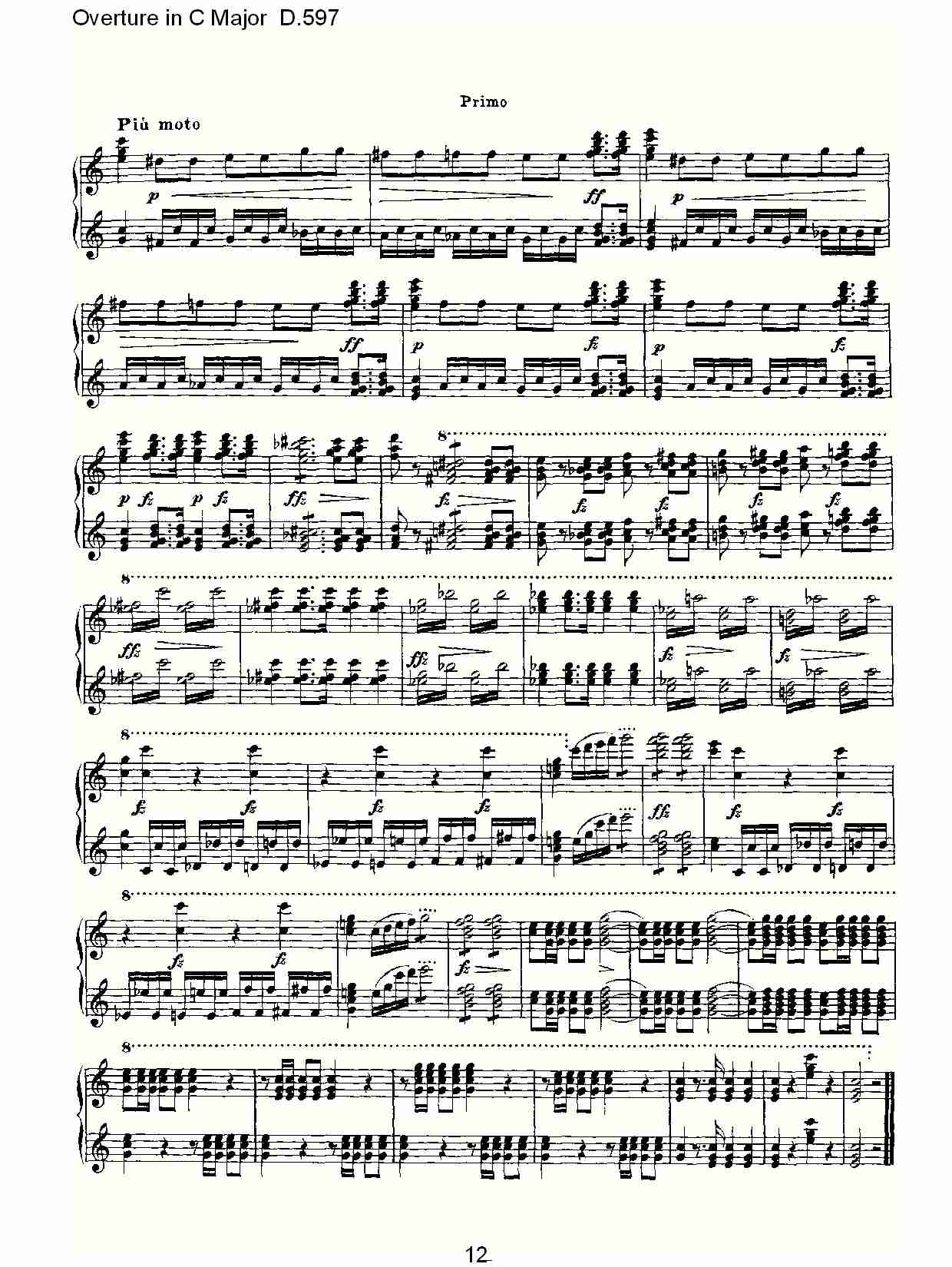 Overture in C Major D.597  Ｃ大调序曲 D.597（三）总谱（图2）