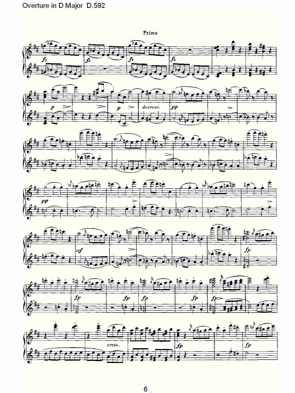 Overture in D Major D.592   Ｄ大调序曲 D.592（二）总谱（图1）