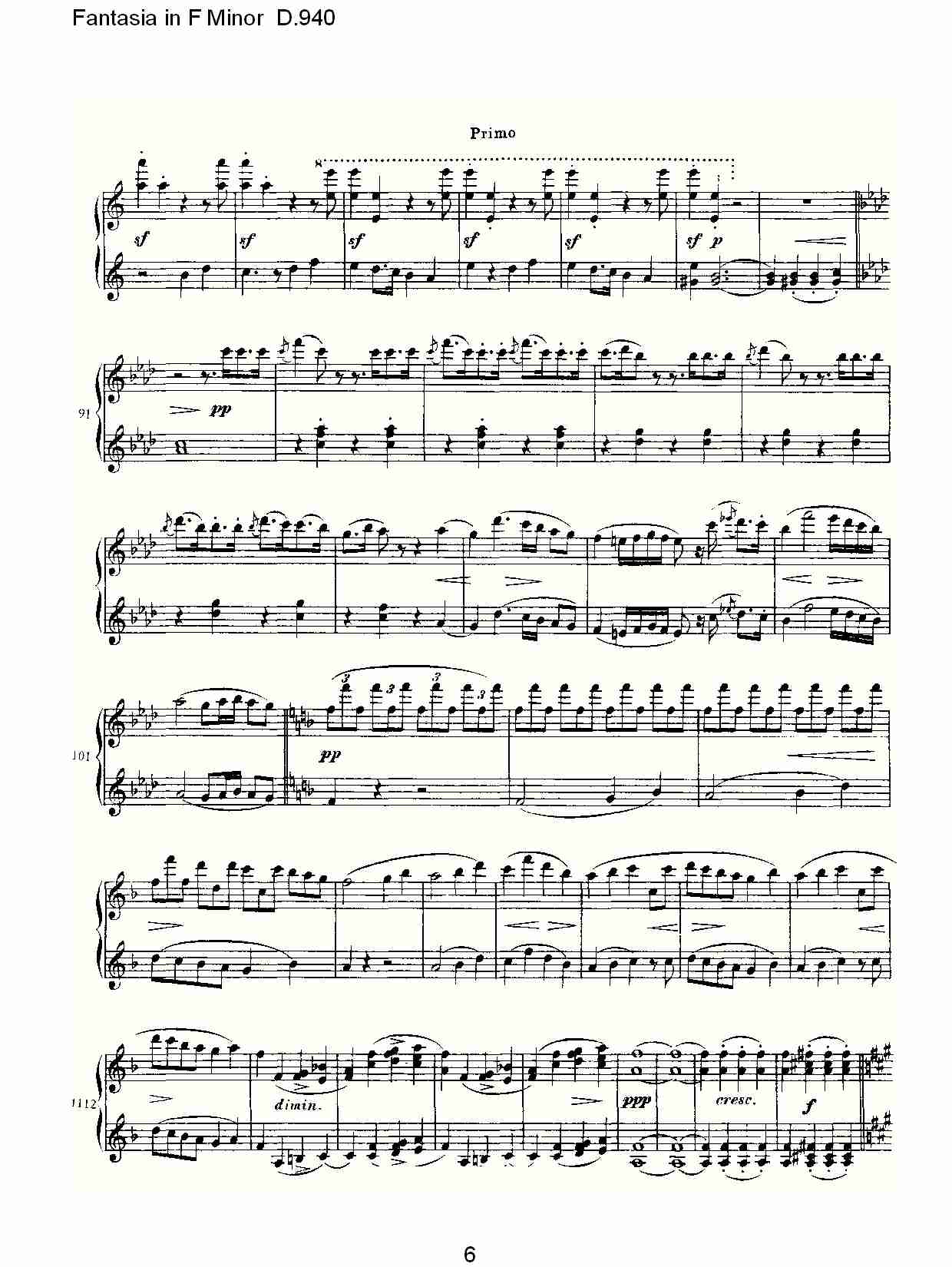 Fantasia in F Minor D.940  F小调幻想曲D.940（二）总谱（图1）