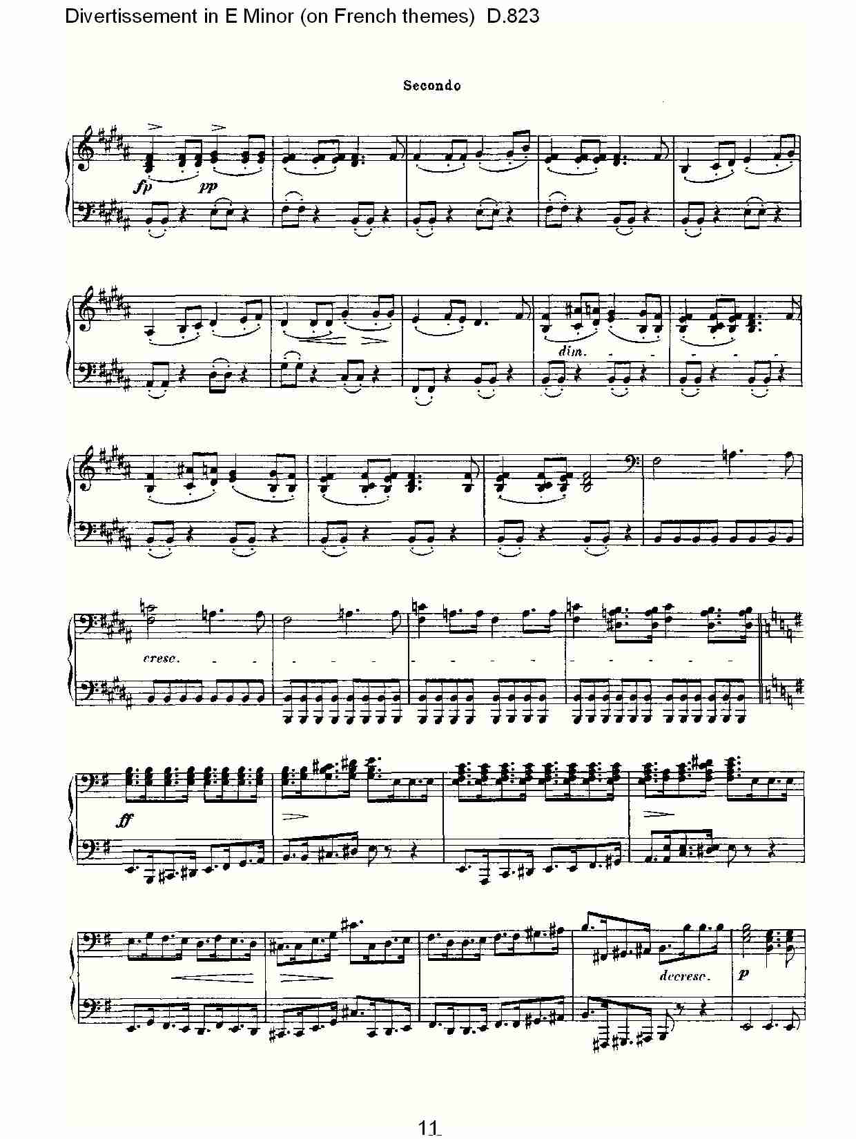E小调嬉戏曲（法国主题）D.823（三）总谱（图1）