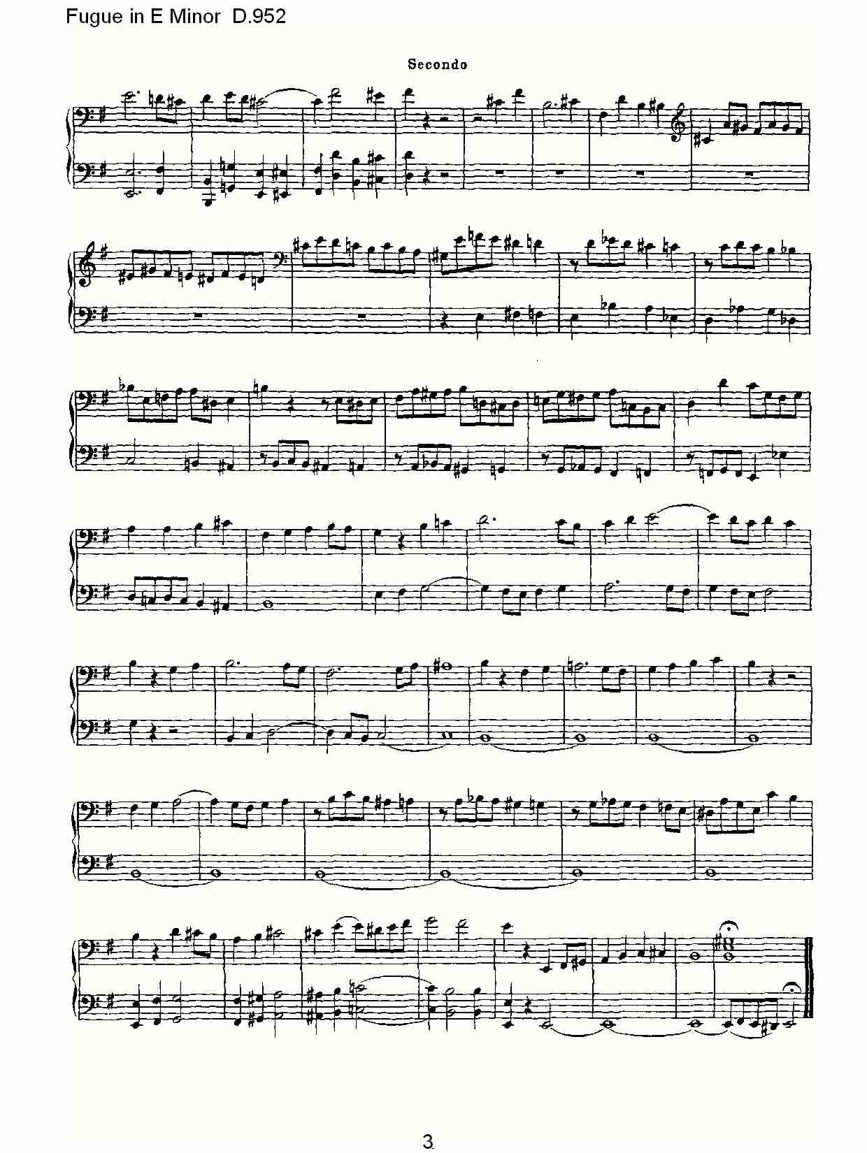 Fugue in E Minor D.952  E小调赋格曲D.952总谱（图3）