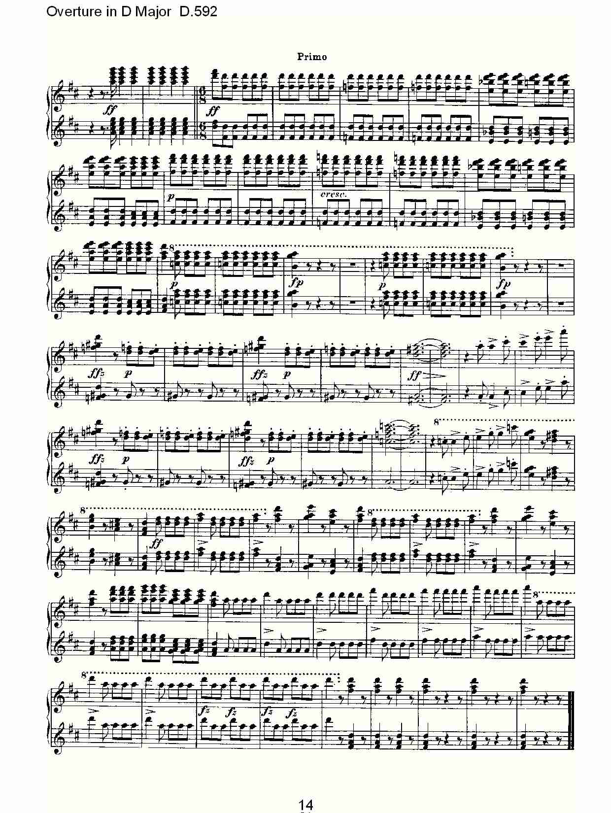 Overture in D Major D.592   Ｄ大调序曲 D.592（三）总谱（图4）