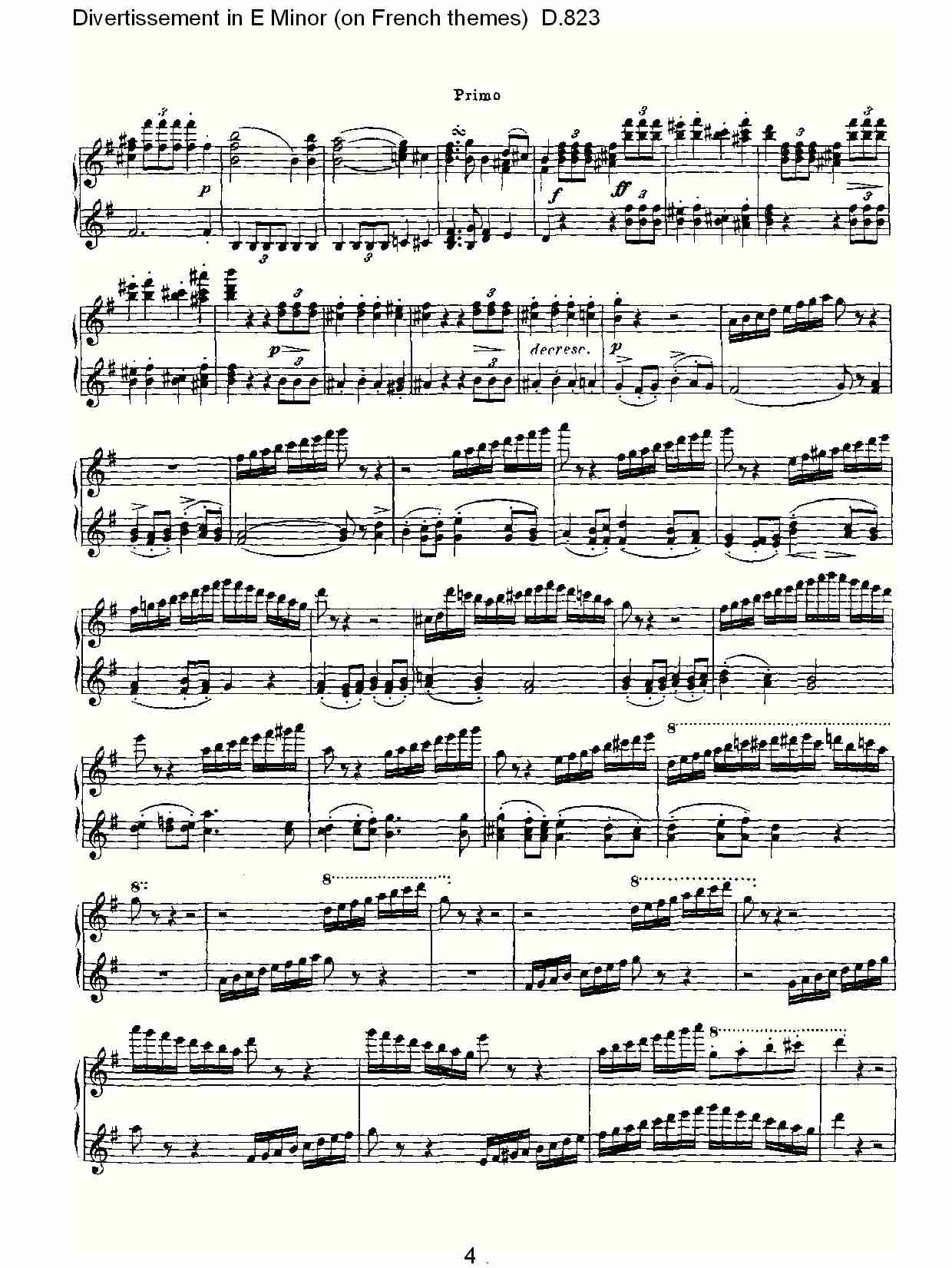 E小调嬉戏曲（法国主题）D.823（一）总谱（图4）