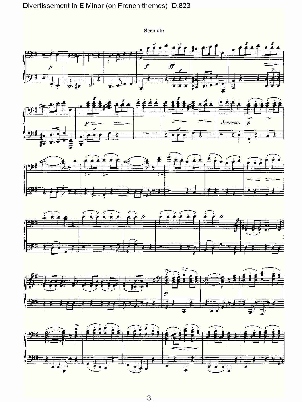 E小调嬉戏曲（法国主题）D.823（一）总谱（图3）