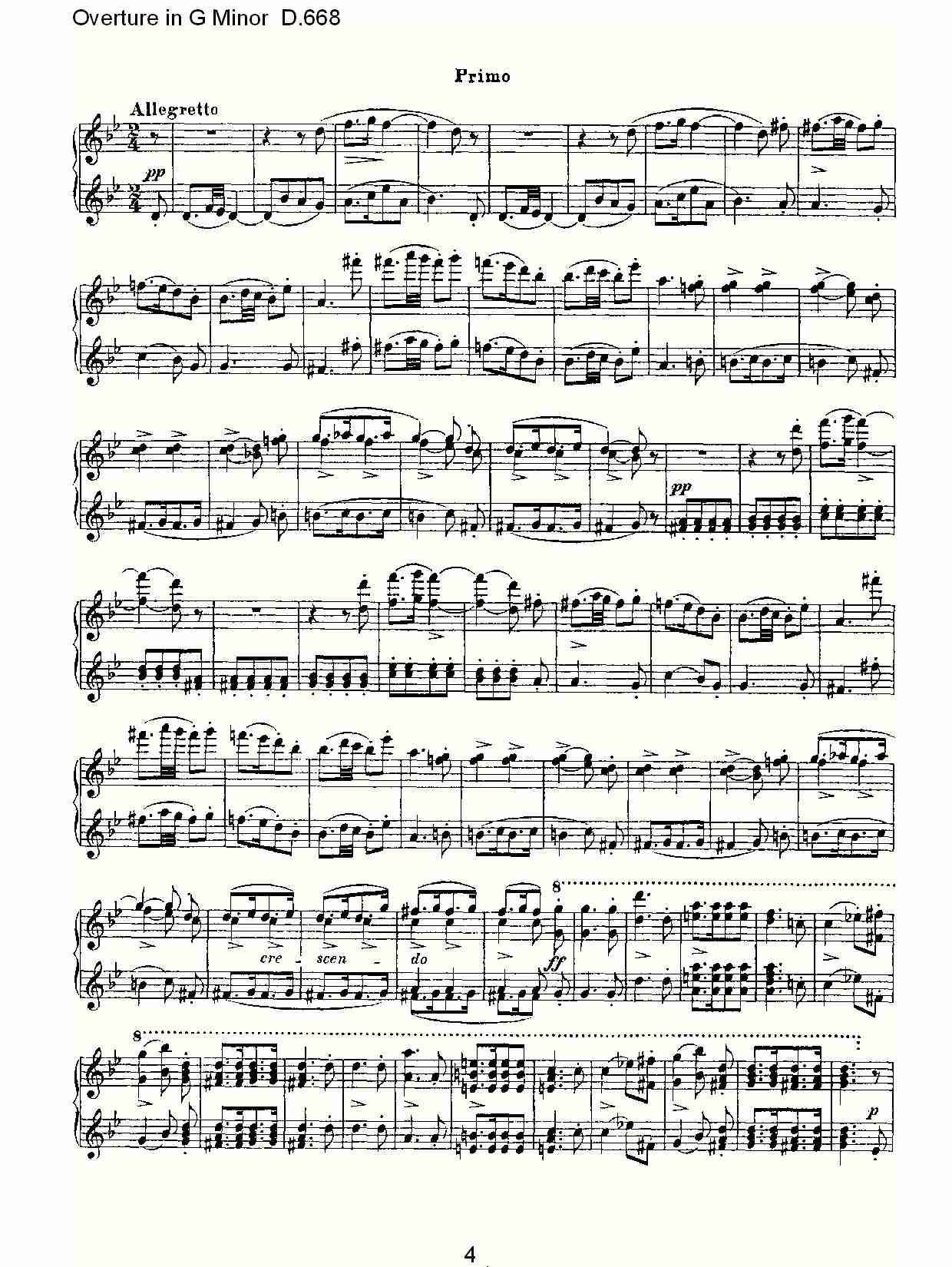 Overture in G Minor D.668  Ｇ小调序曲 D.668（一）总谱（图4）