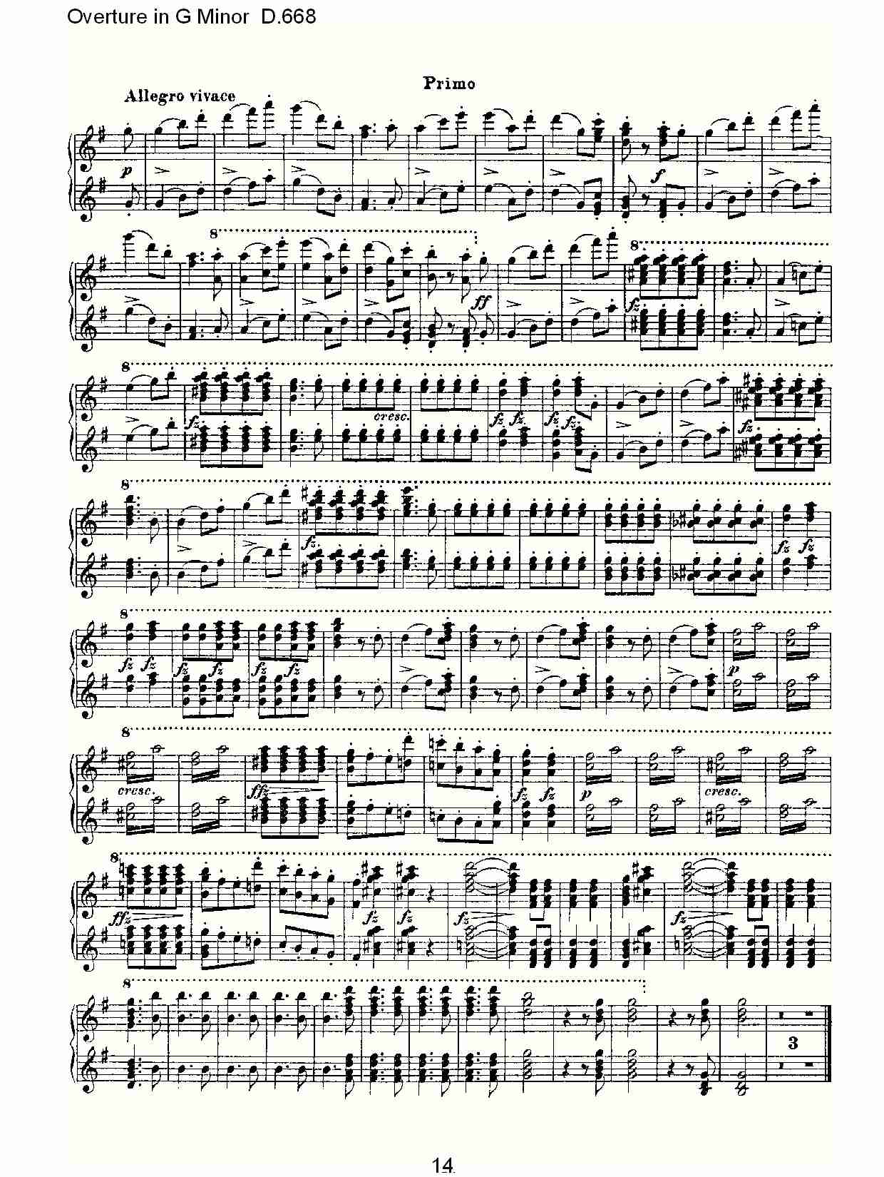 Overture in G Minor D.668  Ｇ小调序曲 D.668（三）总谱（图4）