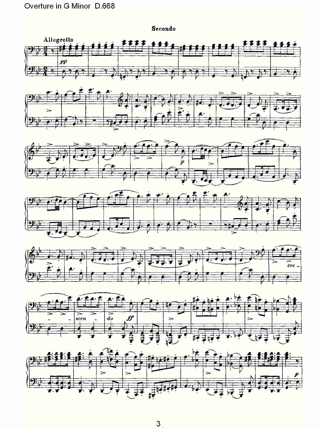 Overture in G Minor D.668  Ｇ小调序曲 D.668（一）总谱（图3）