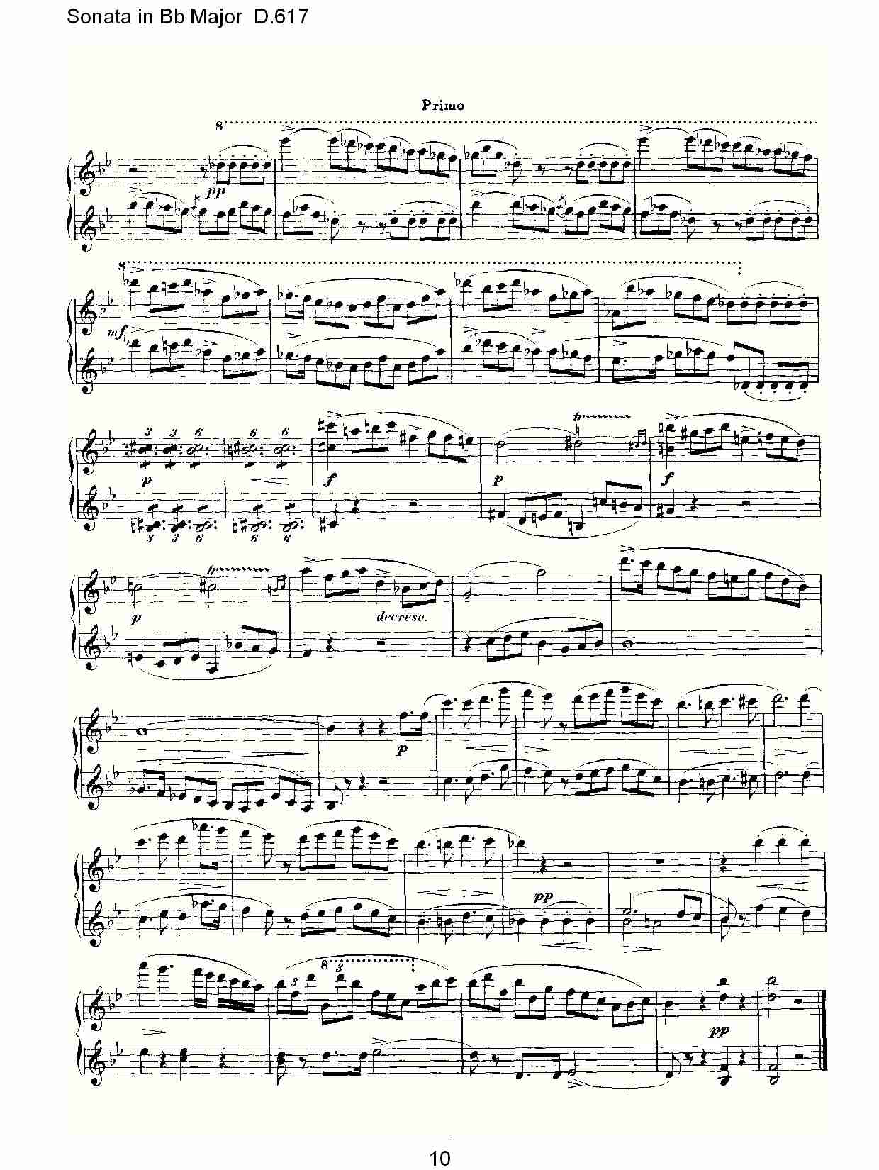Sonata in Bb Major D.617  Bb大调奏鸣曲D.617（二）总谱（图5）